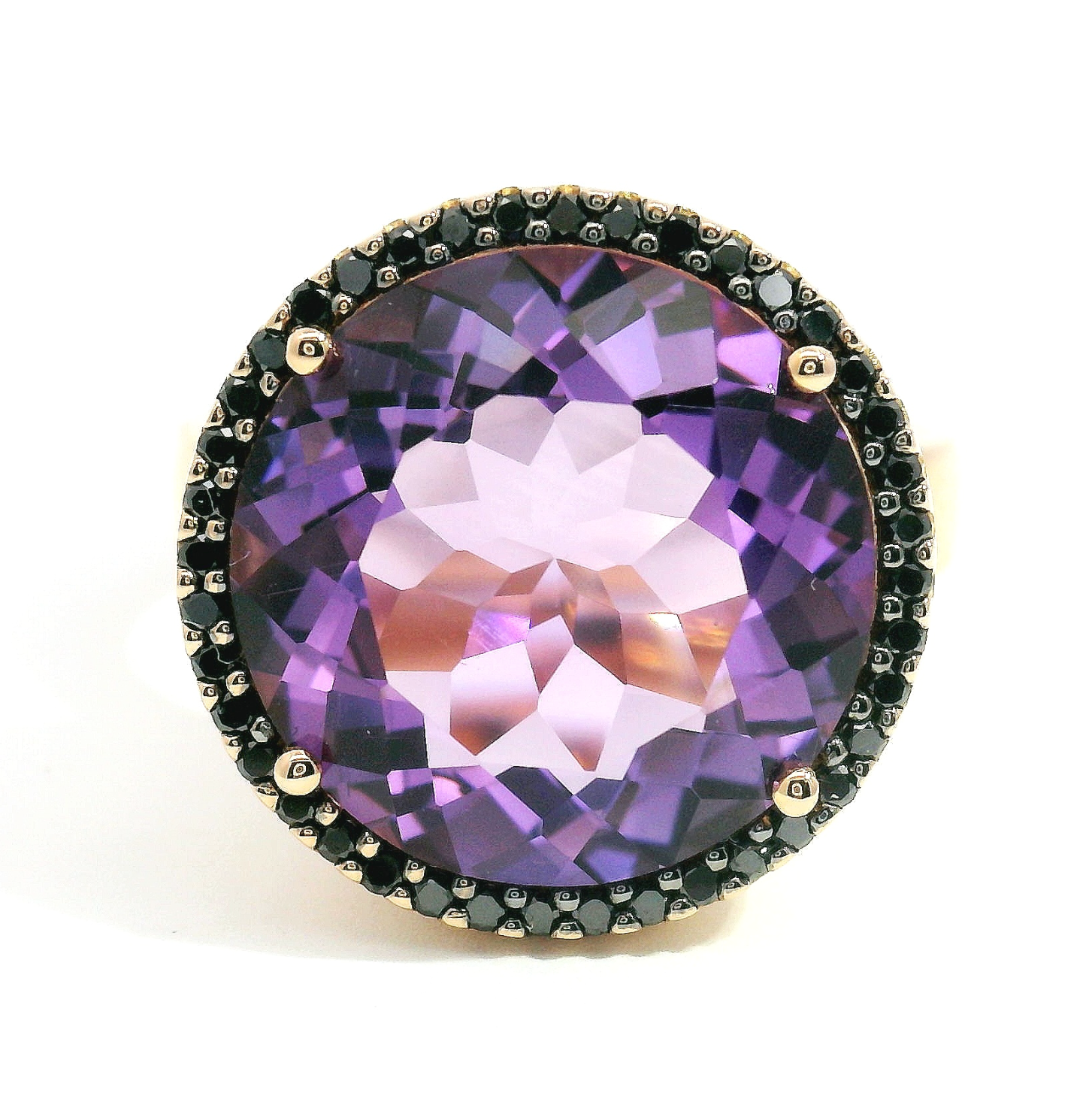 Capolavoro-Ring mit schwarzen Brillanten und Amethyst