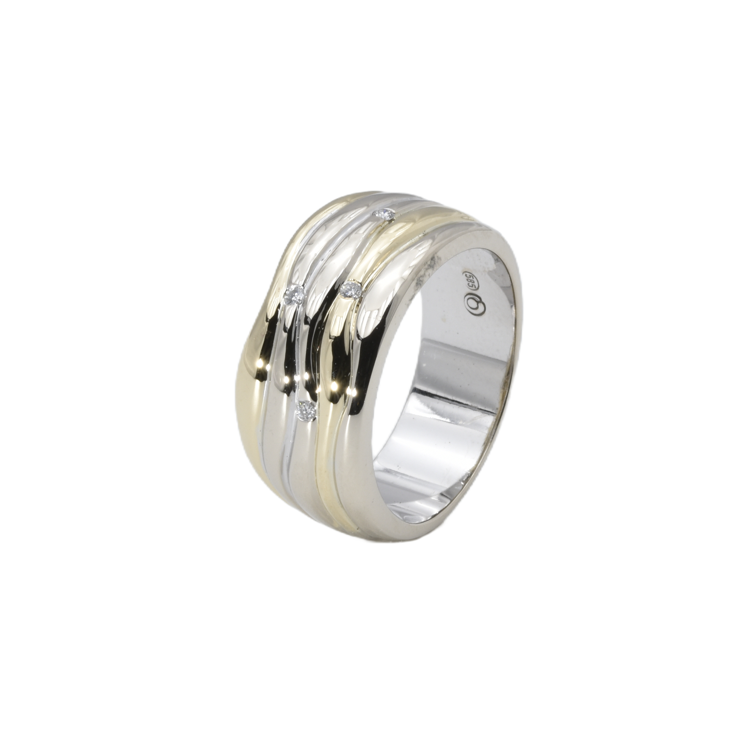 Bicolor Ring mit Brillanten