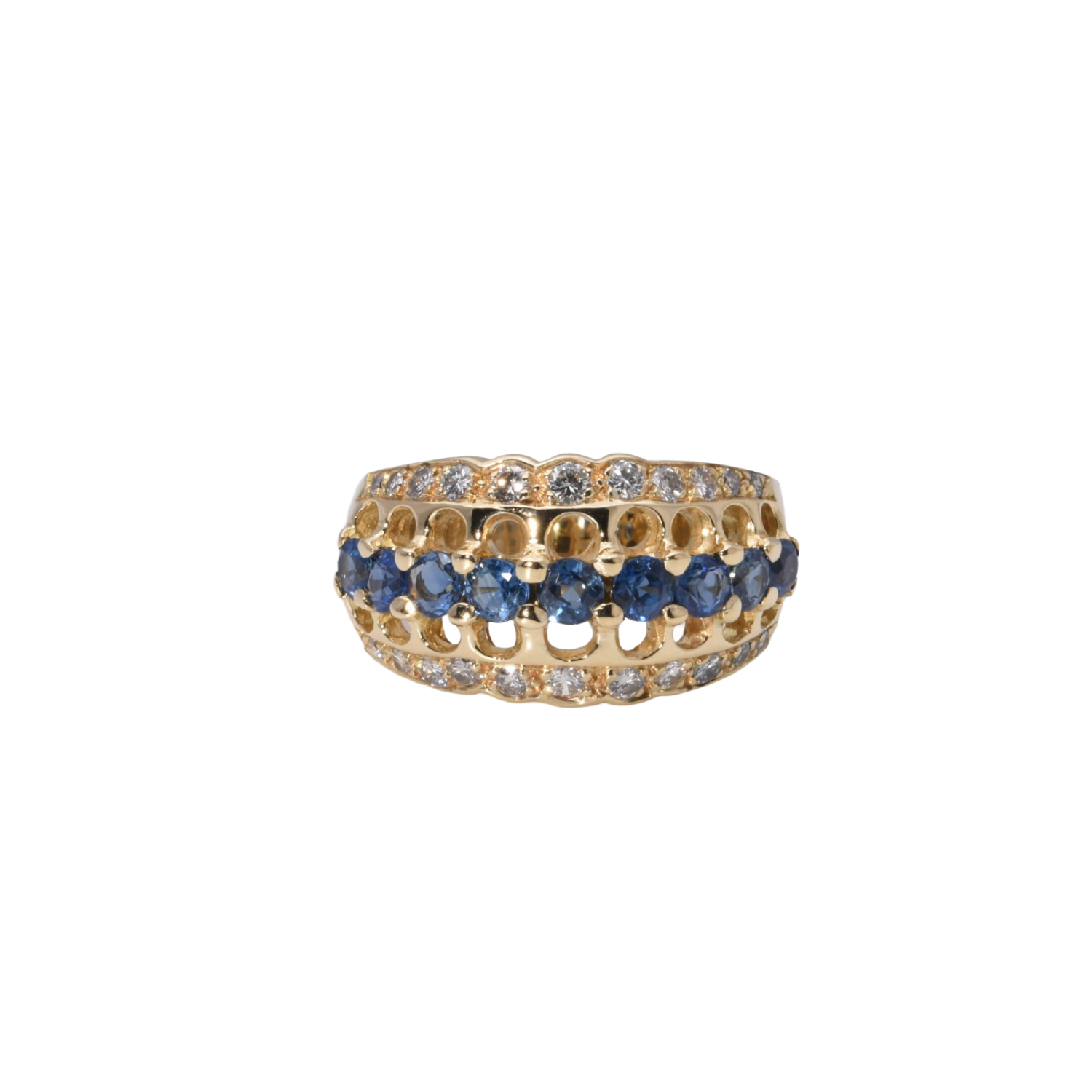 Ring mit Brillanten und Saphiren