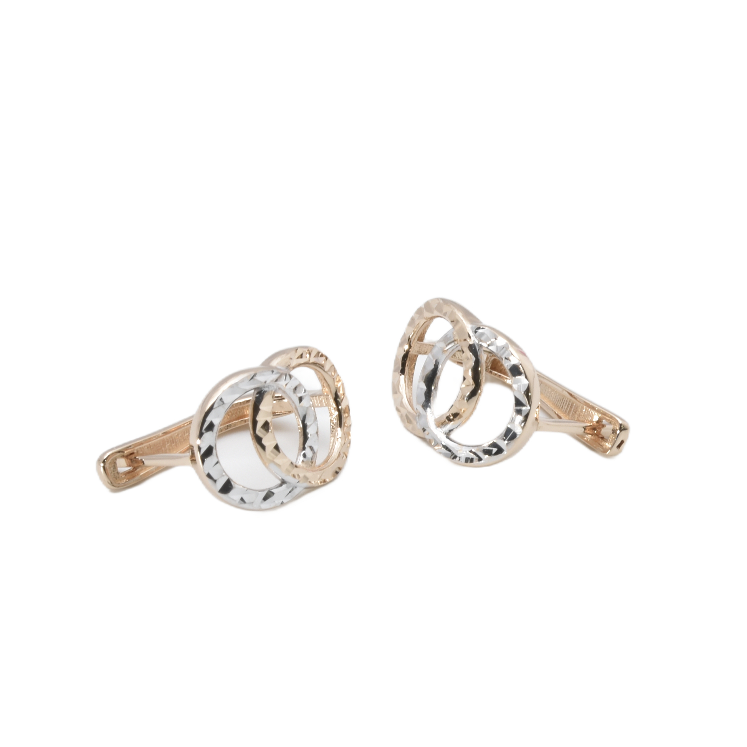 Ohrstecker Bicolor | 585/000 Weiß/Rosegold