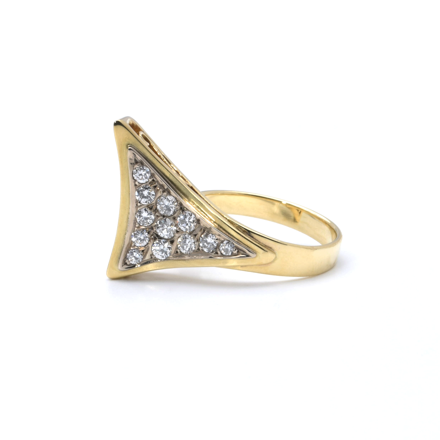Bicolor-Ring mit Brillanten