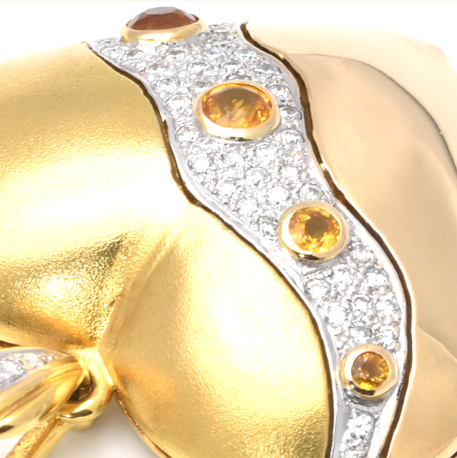 Anhänger | 750/000 Gold | Herz | Brillanten | gelbe Saphire