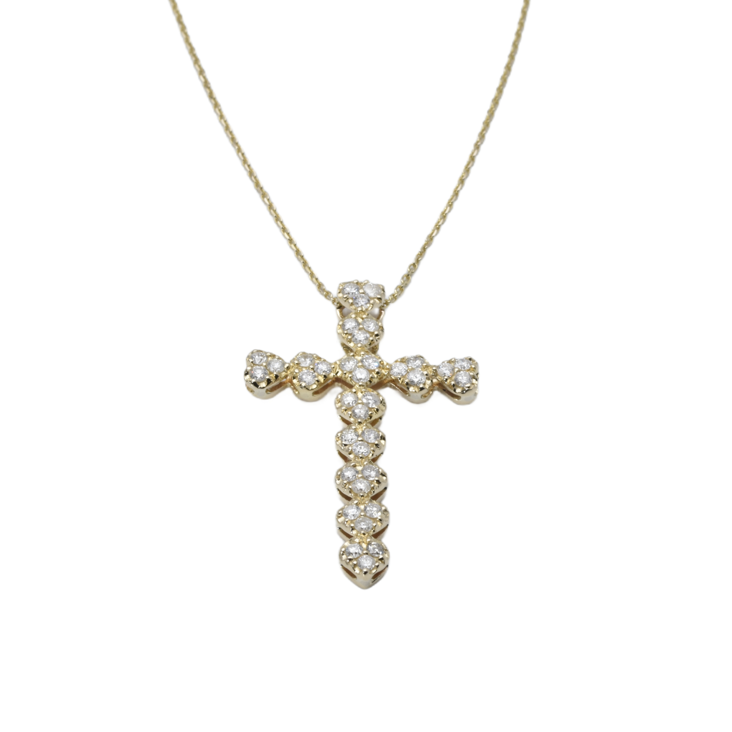 Kette mit Kreuzanhänger und Diamanten