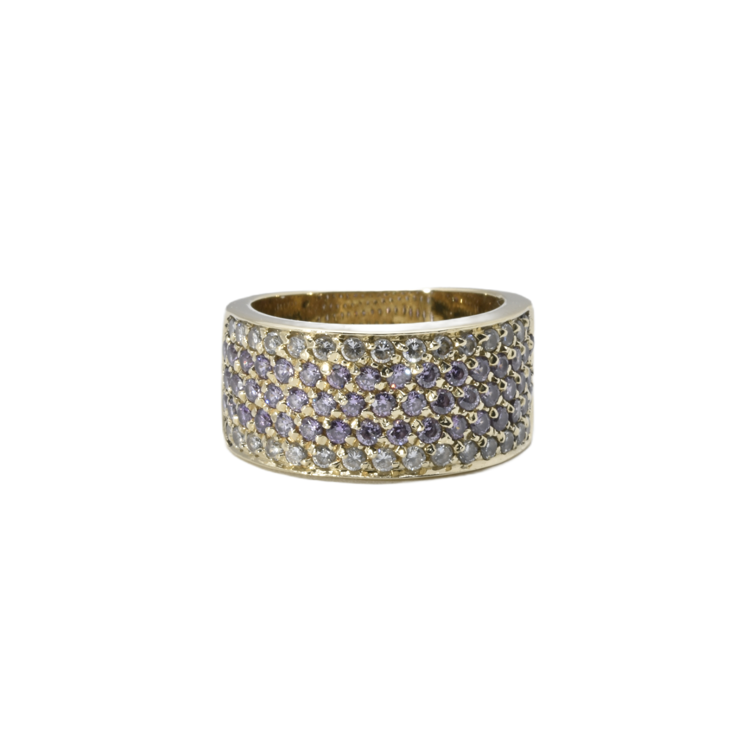 Ring mit weißen und violetten Zirkonia