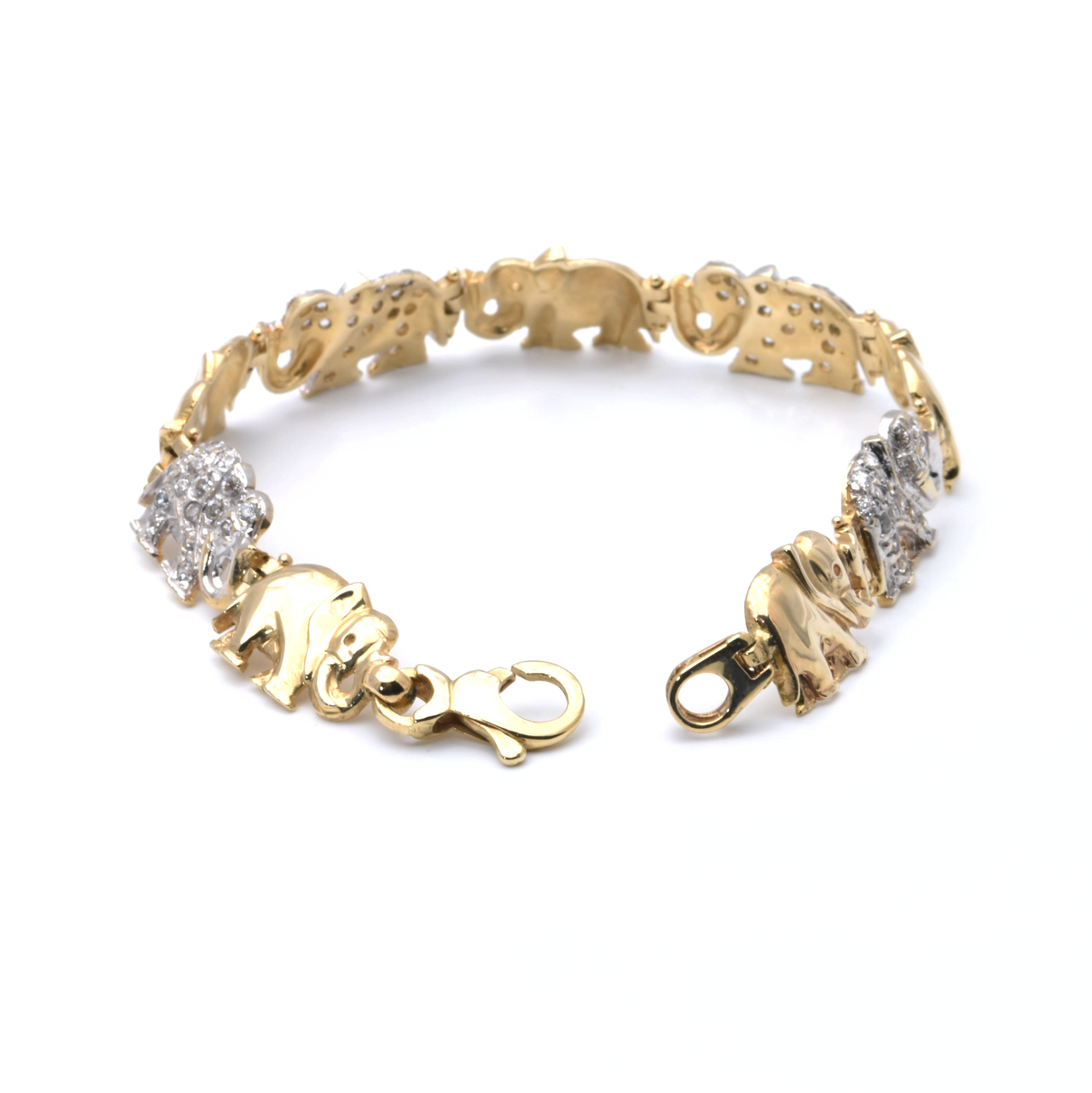 Armband | 585/000 Gelbgold | Elefanten | Zirkonia