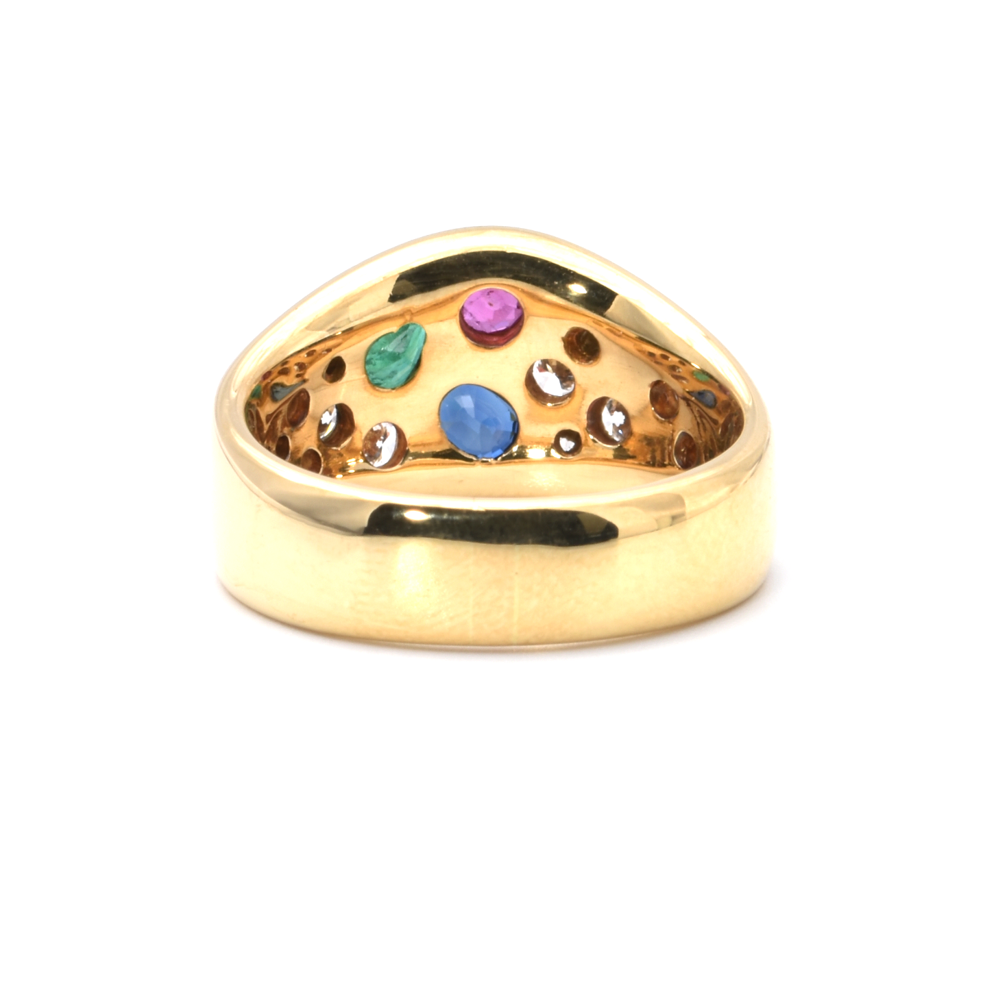 Ring | 750/000 Gelbgold | Brillanten | Rubin | Saphir | Smaragd