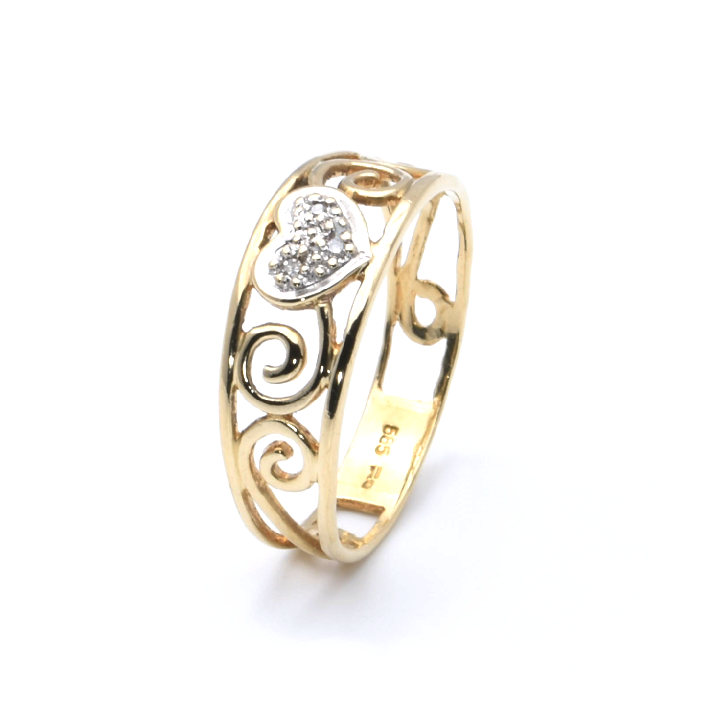 Ring | 585/000 Gelbgold | Zirkonia | Herz