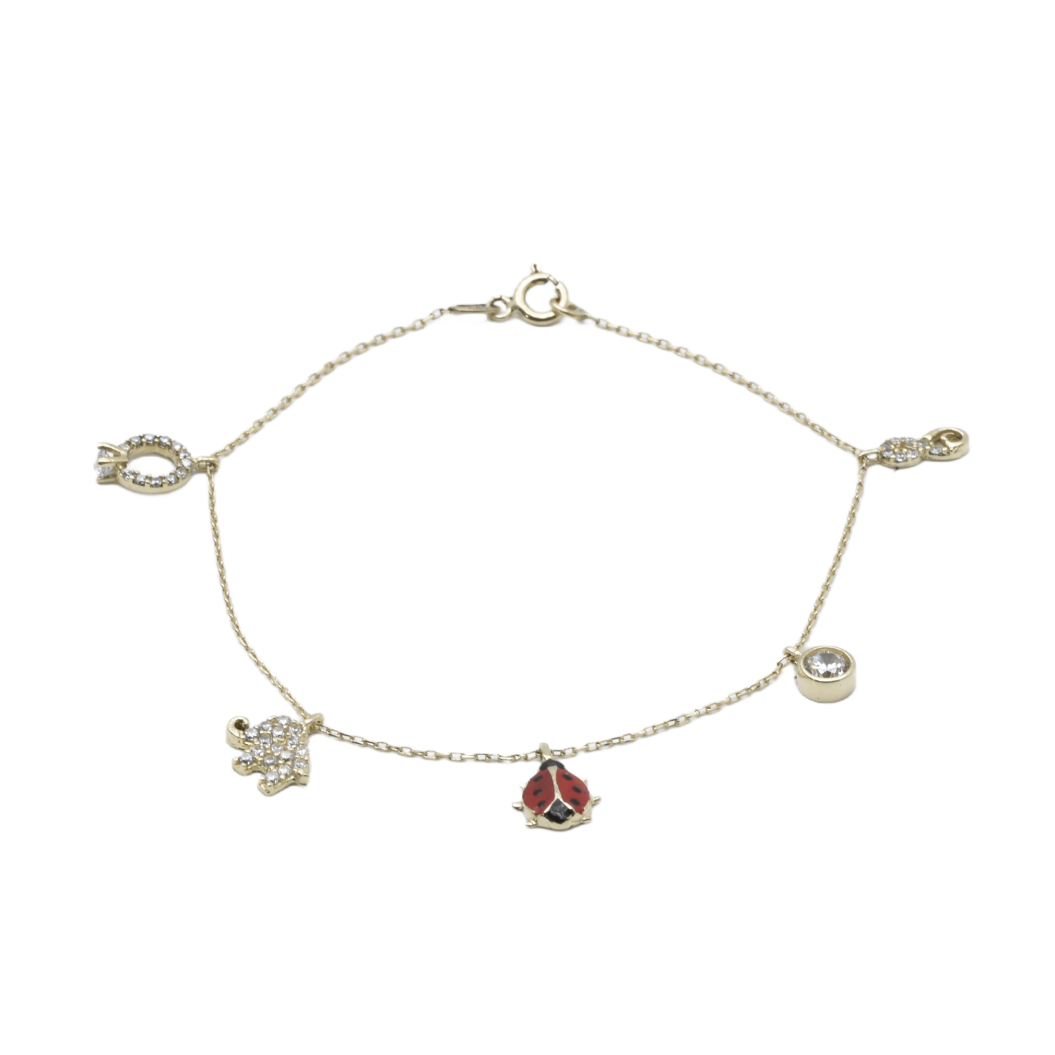 Armband mit Anhängern | 585/000 Gelbgold