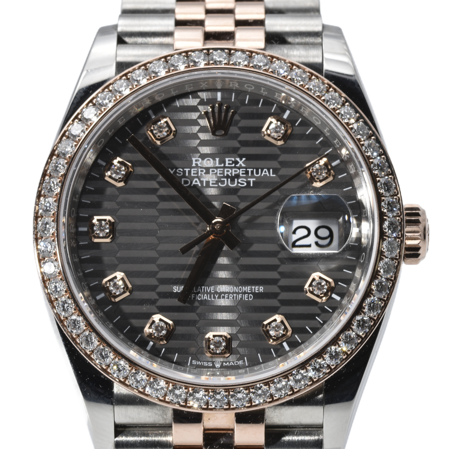 Rolex Datejust 36 Oystersteel und Everose-Gold mit Diamanten | Ref: 126281RBR