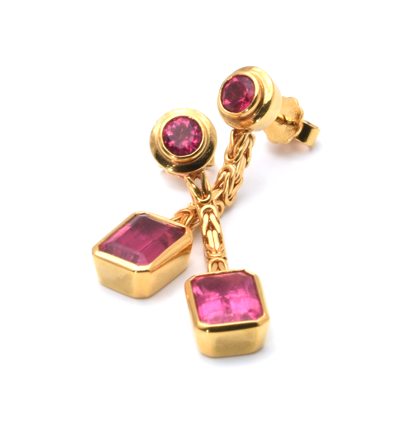 Ohrhänger | 750/000 Gelbgold | Turmaline | Handarbeit