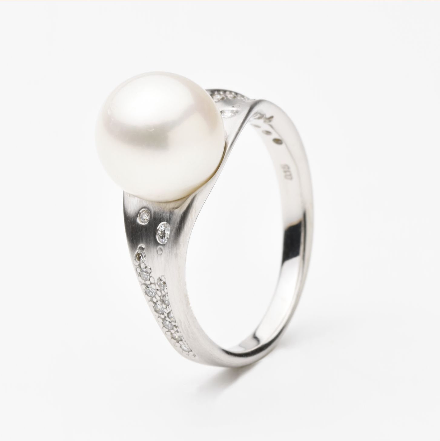 Ring | 585/000 Weißgold | Brillanten | Perle