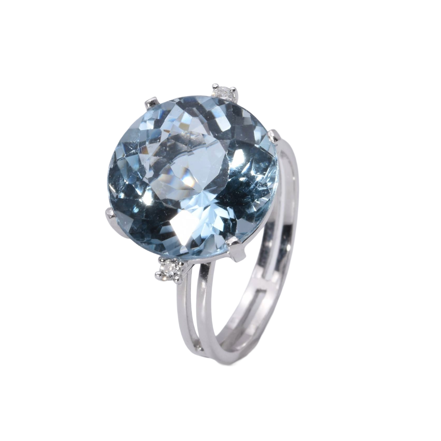 Ring mit Aquamarin und Brillanten