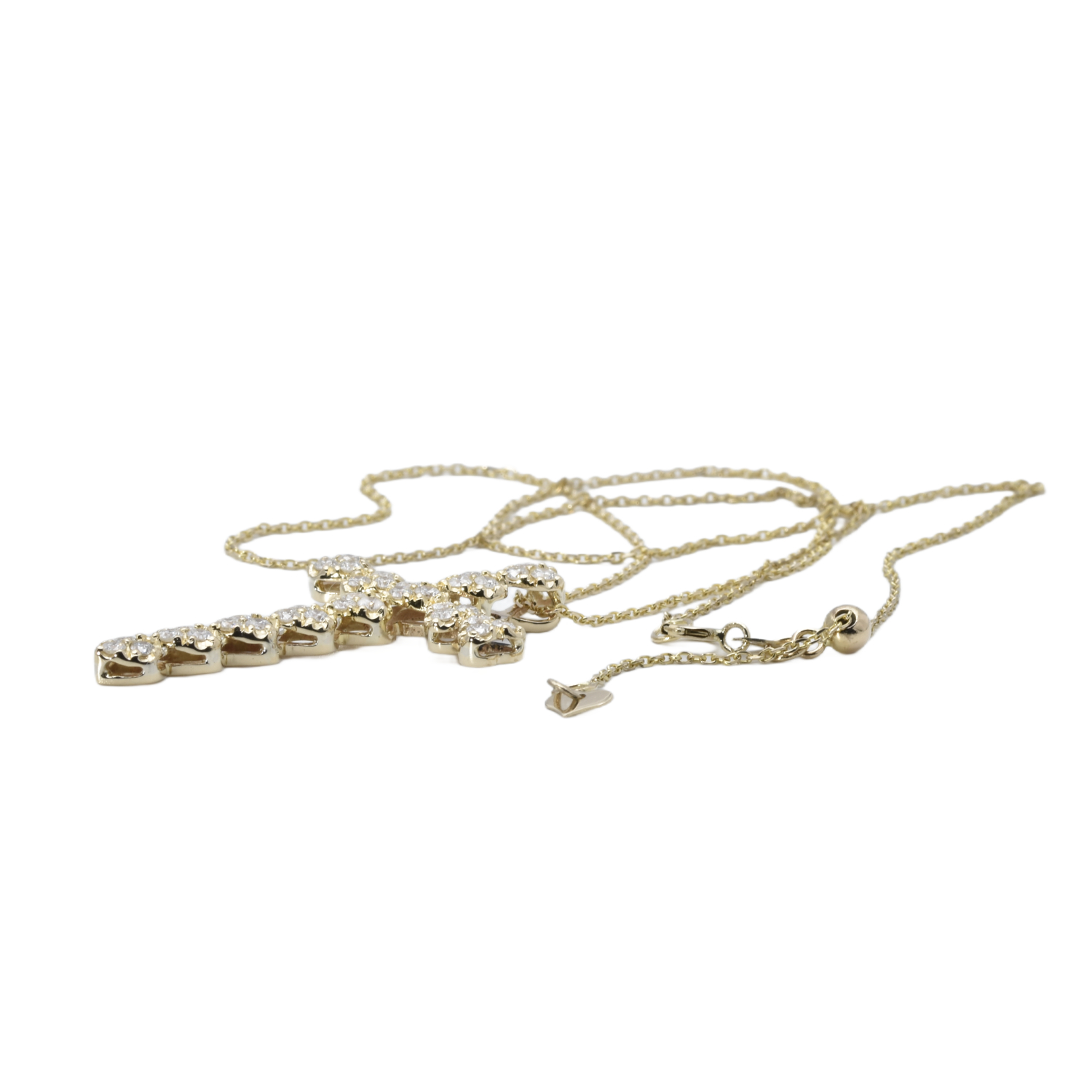 Kette mit Kreuzanhänger und Diamanten