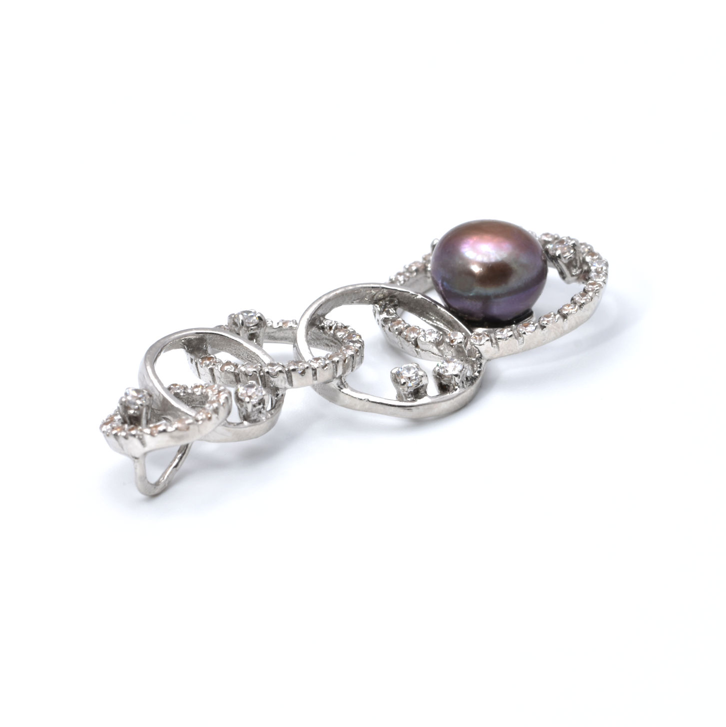 Anhänger | 750/000 Weißgold | Zirkonia | Perle