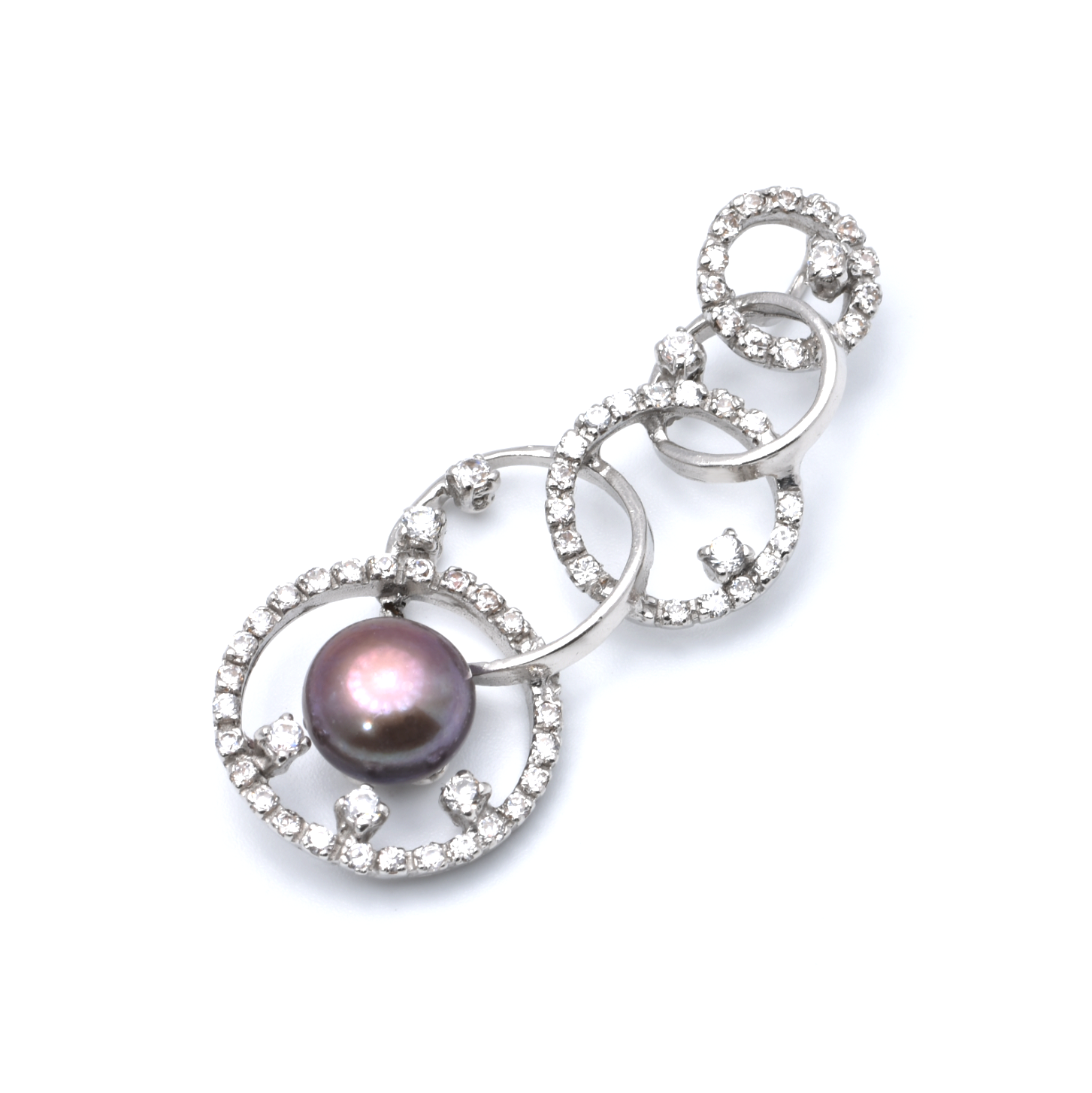 Anhänger | 750/000 Weißgold | Zirkonia | Perle