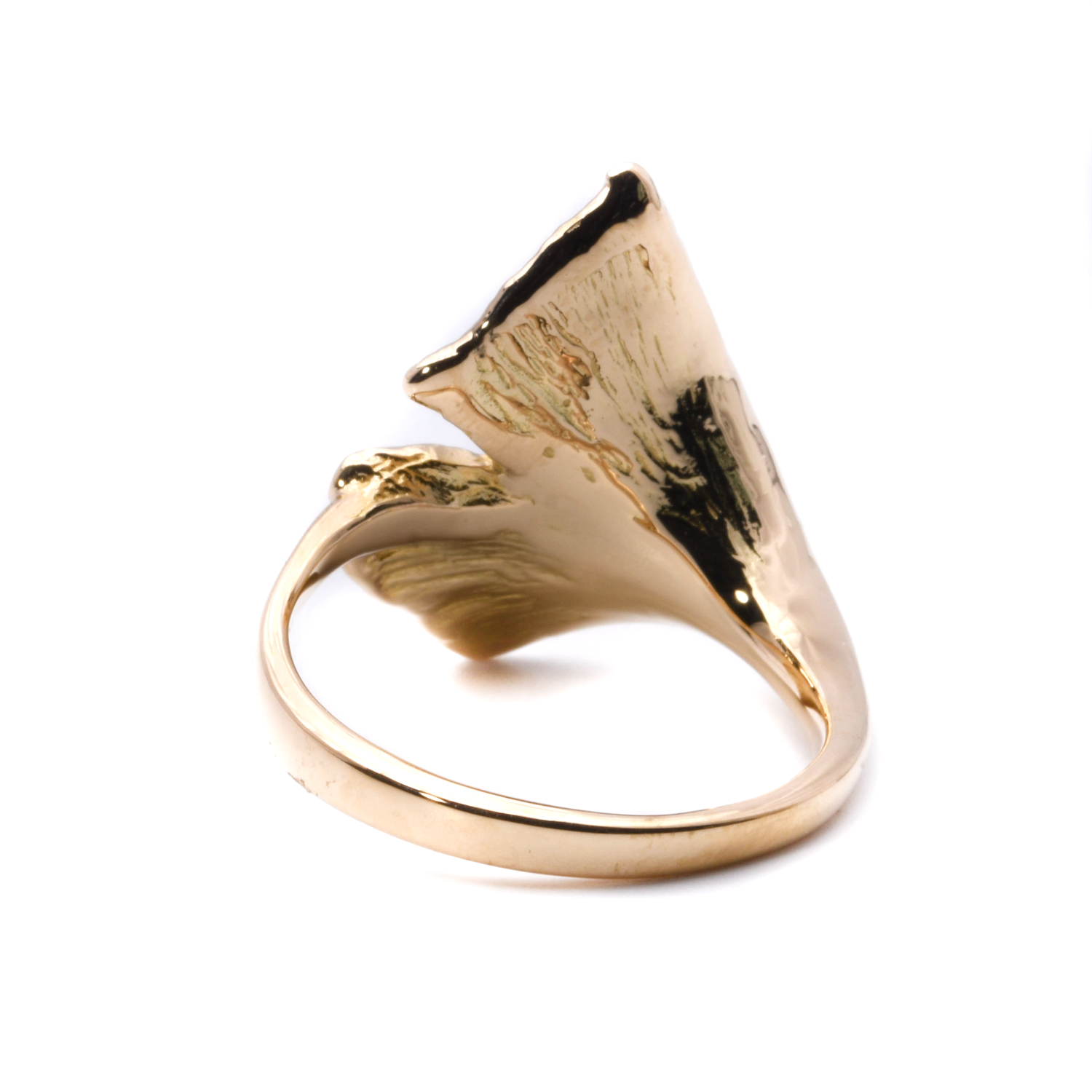 Ring Ginko-Blatt mit Brillant