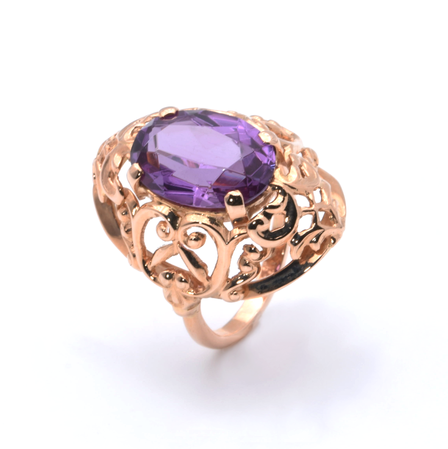 Ring | 583/000 Rosegold | Amethyst | Vintage