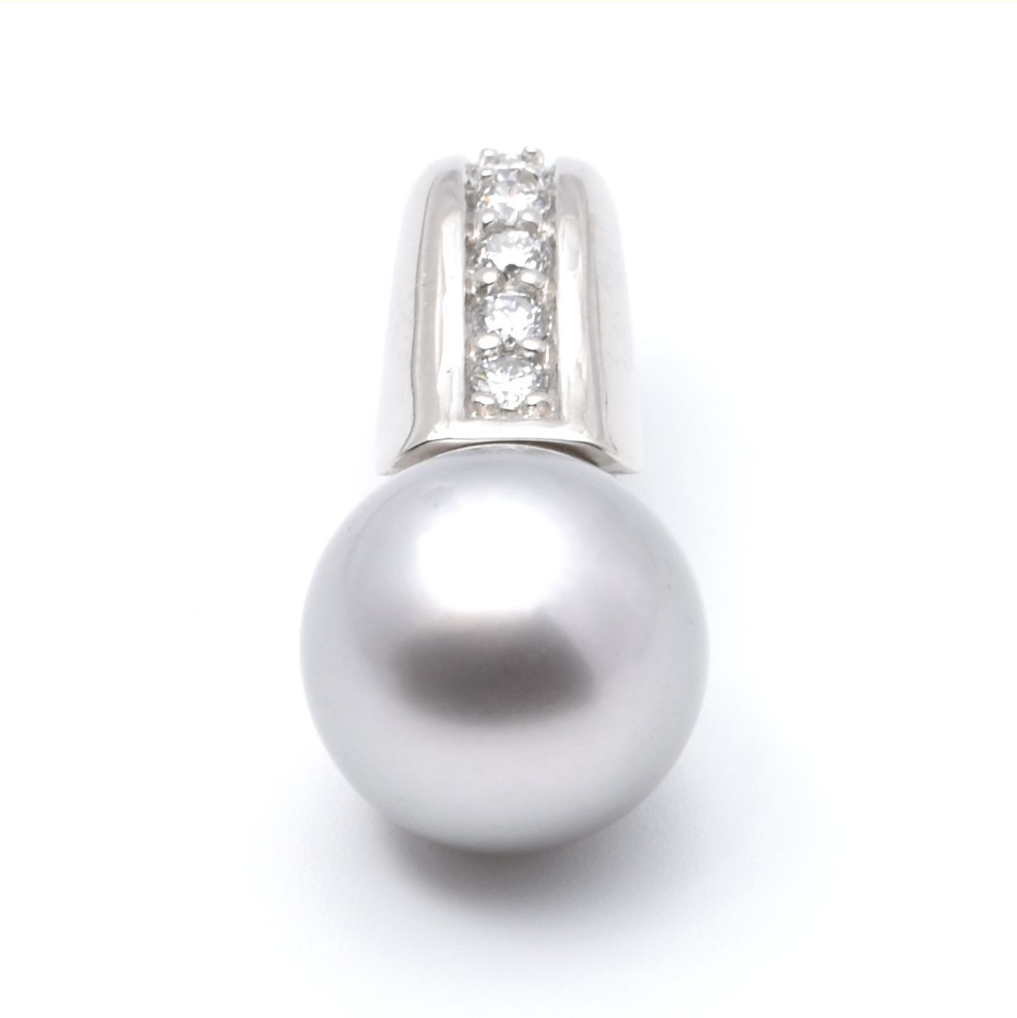 Anhänger | 585/000 Weißgold | Brillanten | Perle