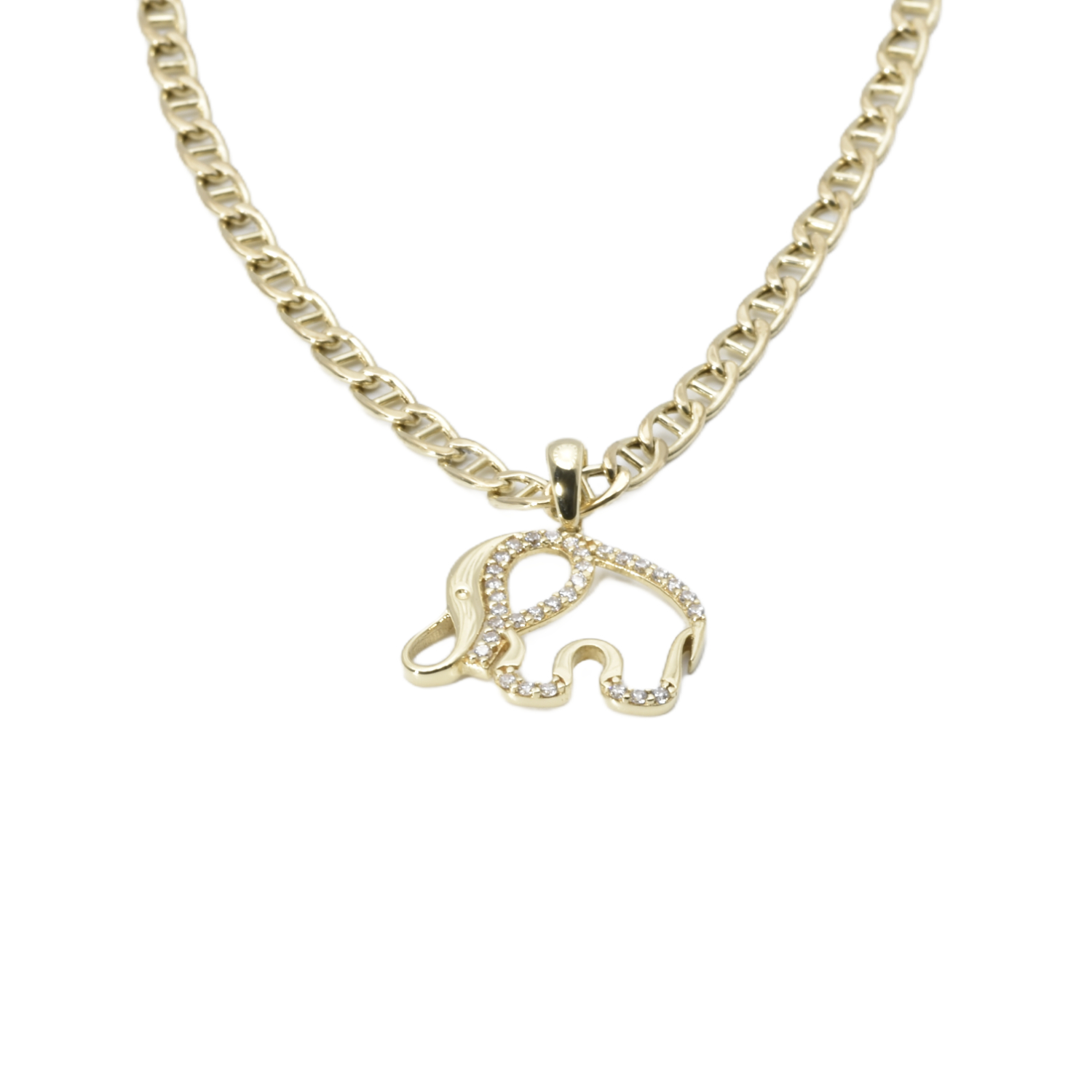 Kette mit Elefanten Anhänger | 750/000 Gelbgold