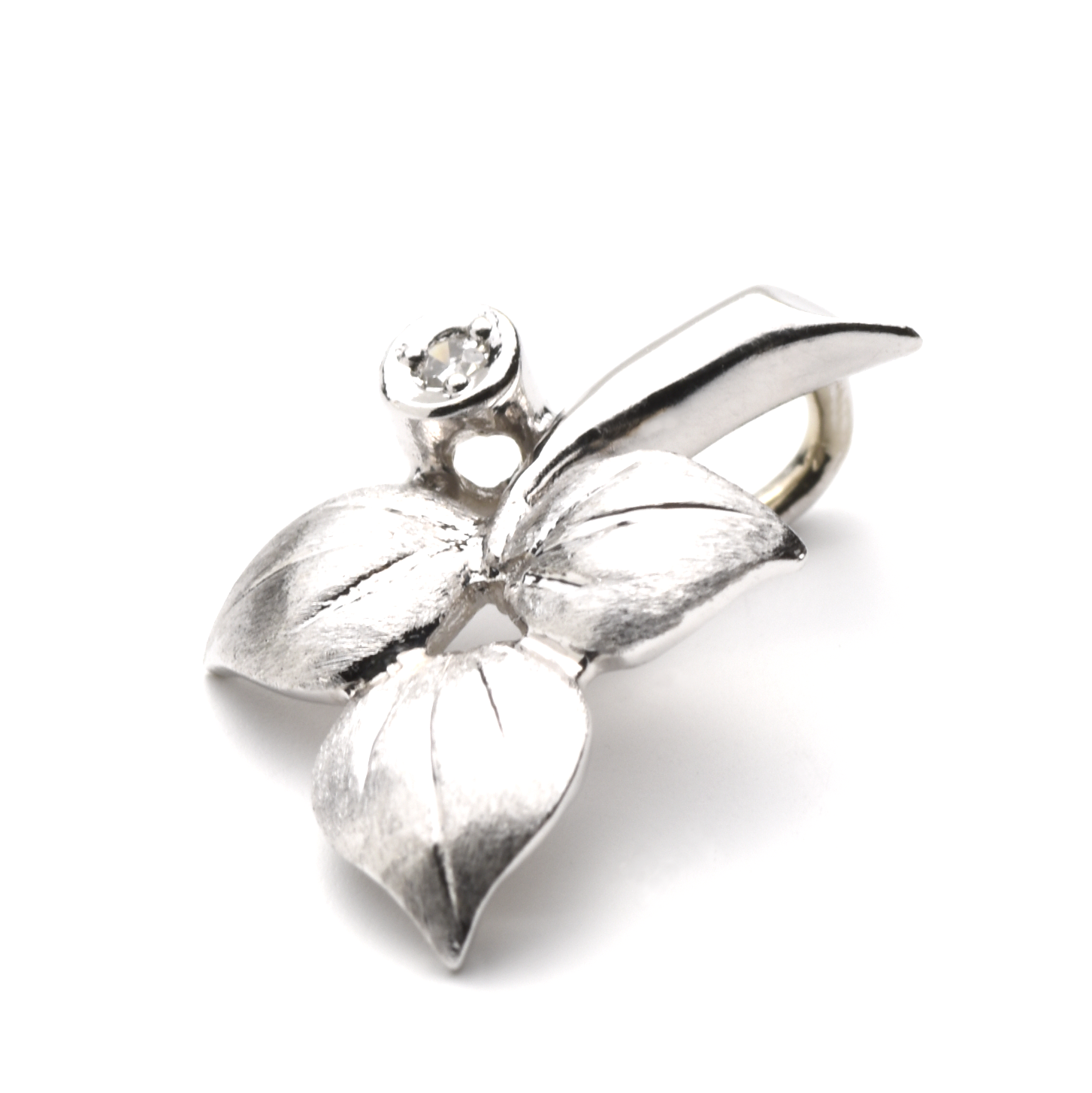 Kette mit Anhänger | 585/000 Weißgold | Diamant