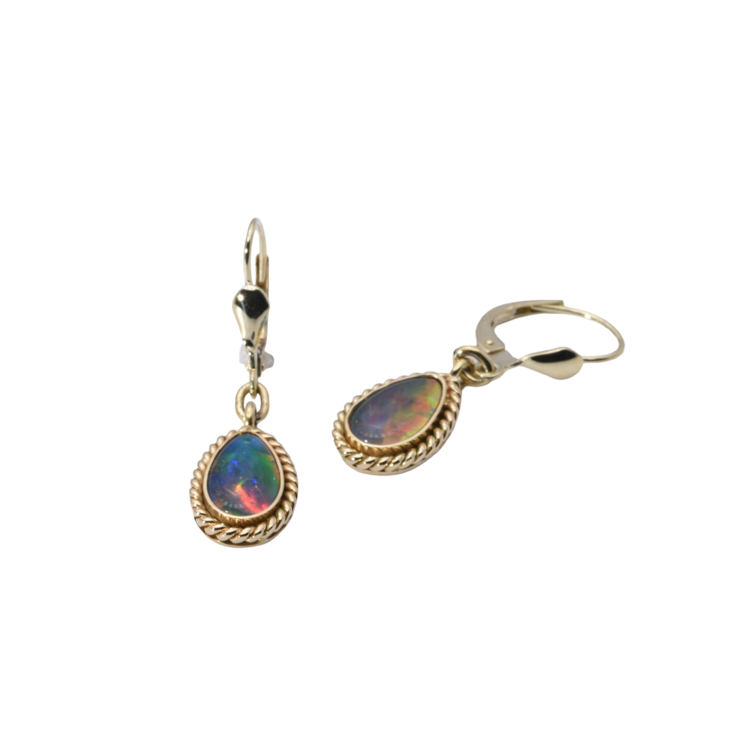 Ohrhänger mit Opal-Triplette