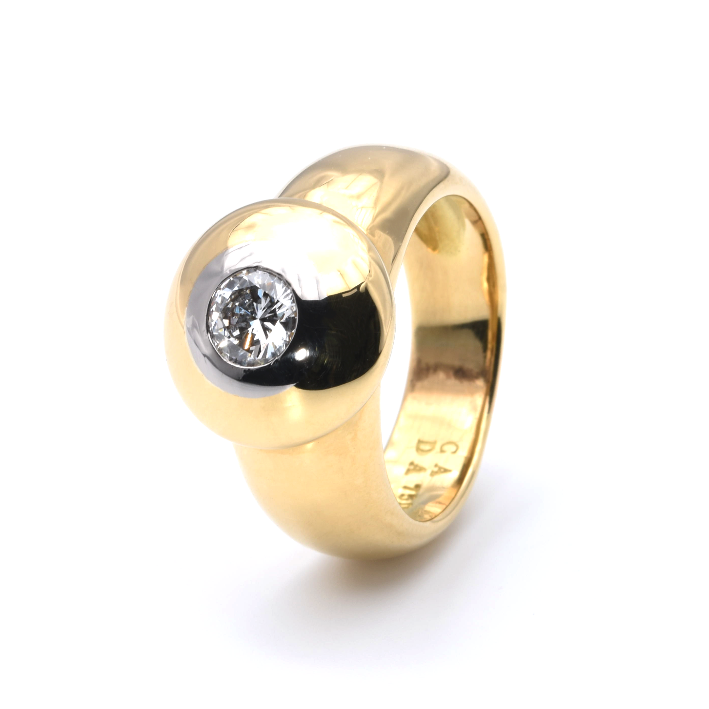 Solitär Ring | 750/000 Gold | Bicolor | Brillant