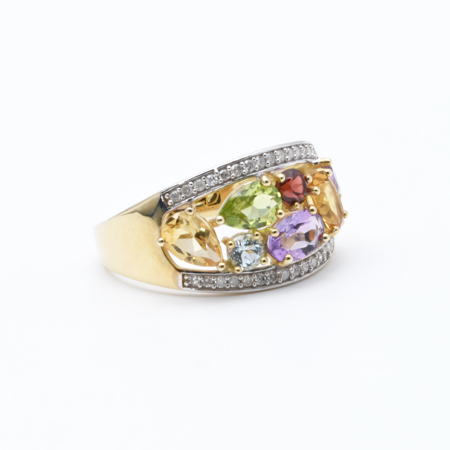 Ring | 375/000 Gold | Bicolor | Brillanten | Edelsteine