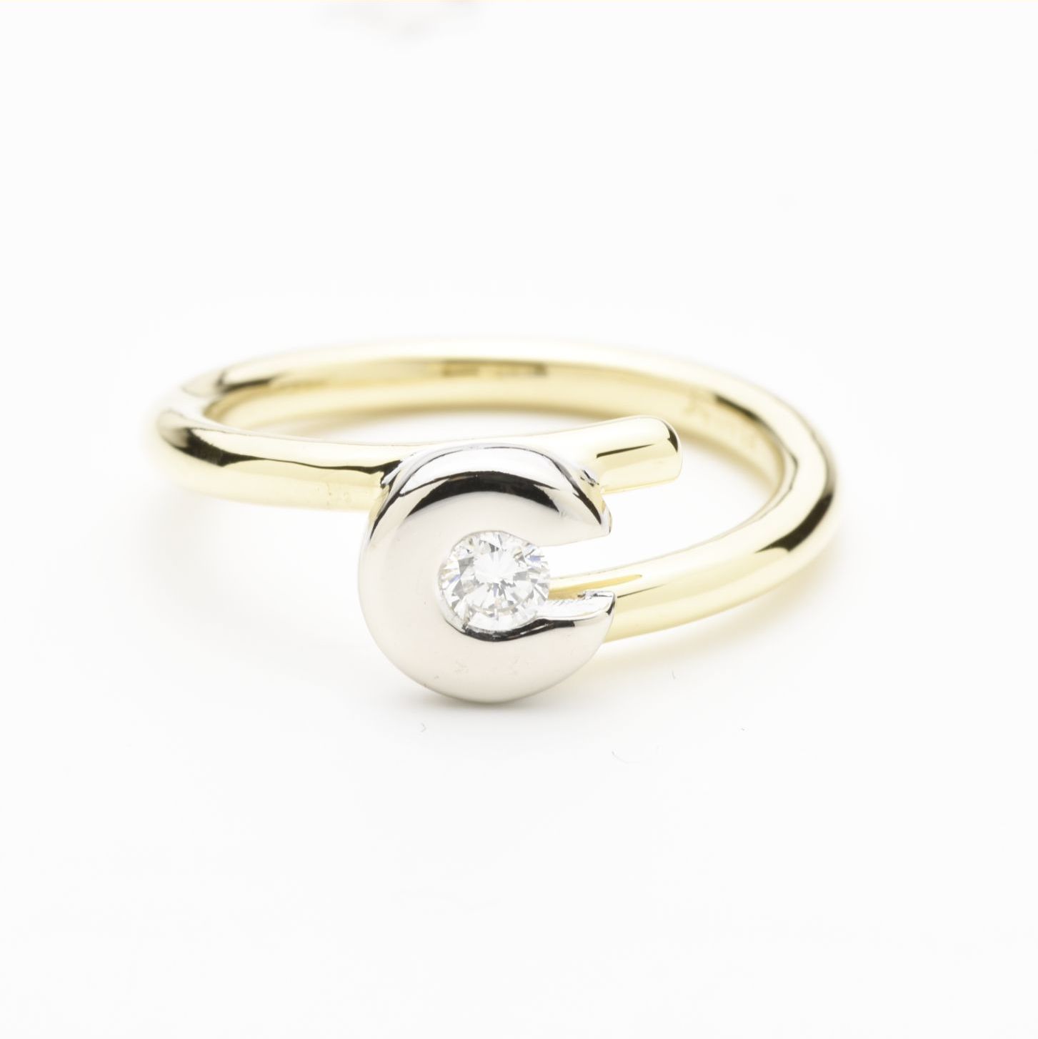 Ring | 750/000 Gold | Bicolor | Brillant | Solitär