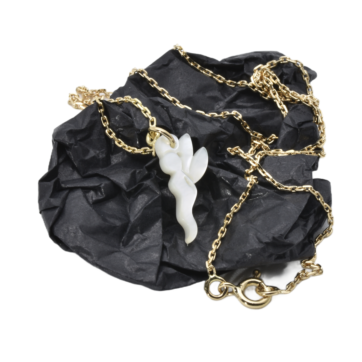 Kette mit Perlmutt-Anhänger "Tinkerbell"