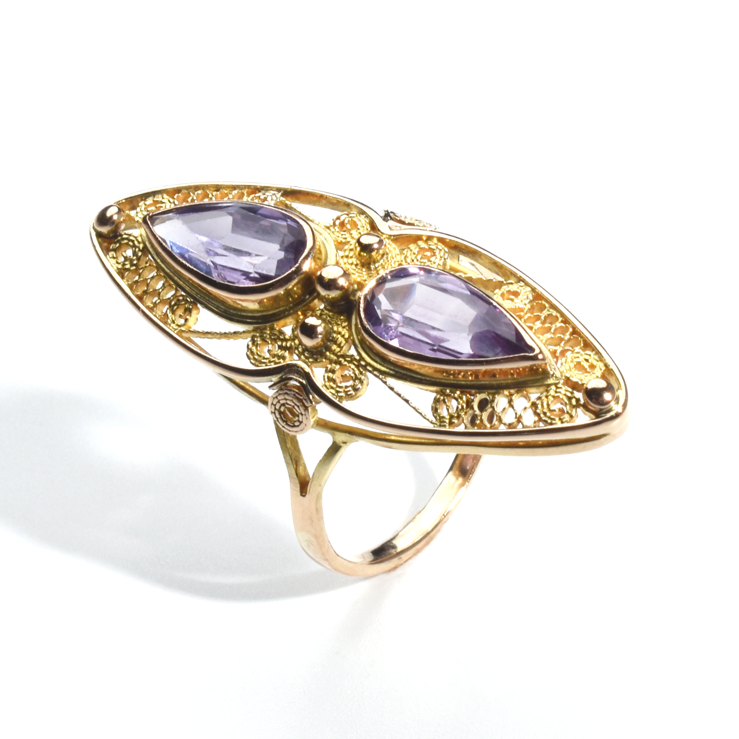 Ring | 585/000 Gelbgold | Schmucksteine | Vintage