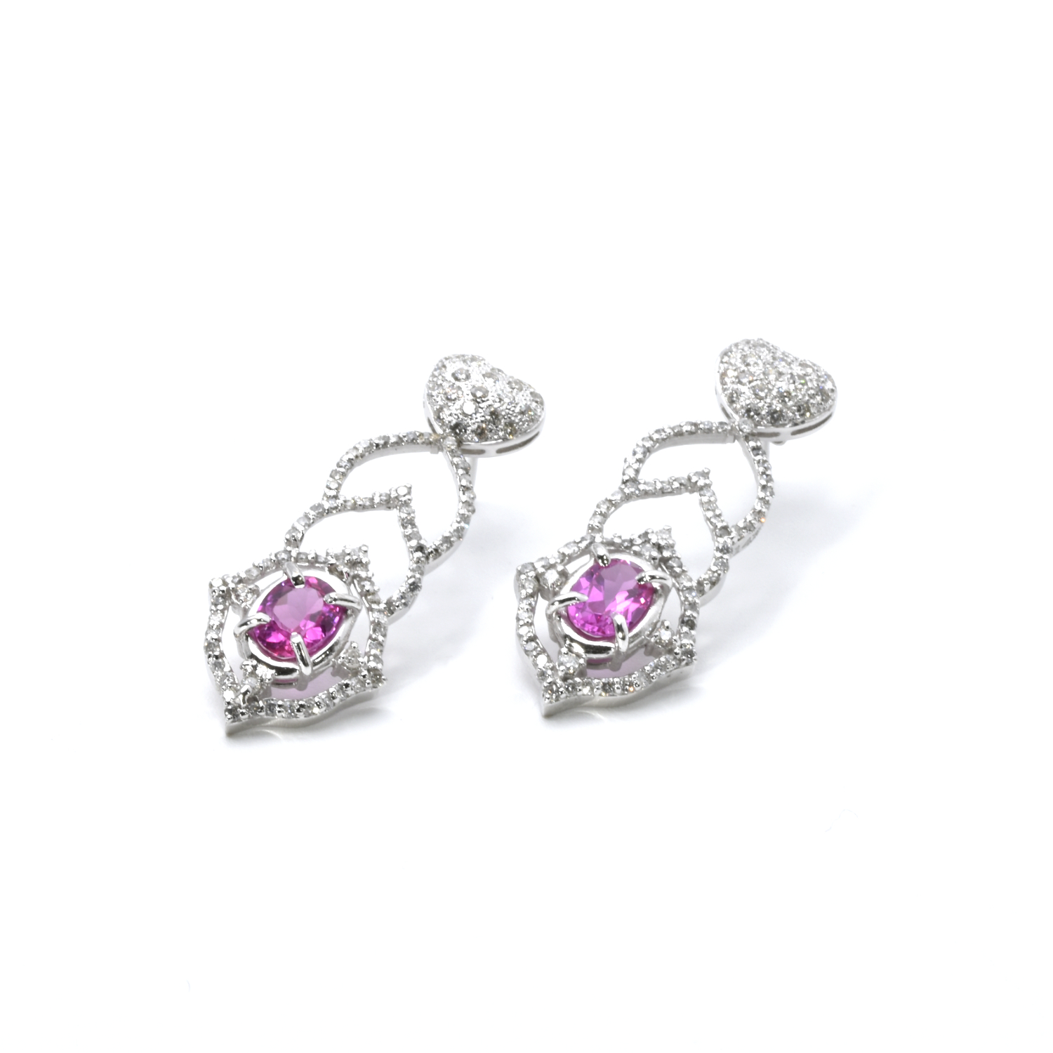 Ohrstecker mit Brillanten und Spinell