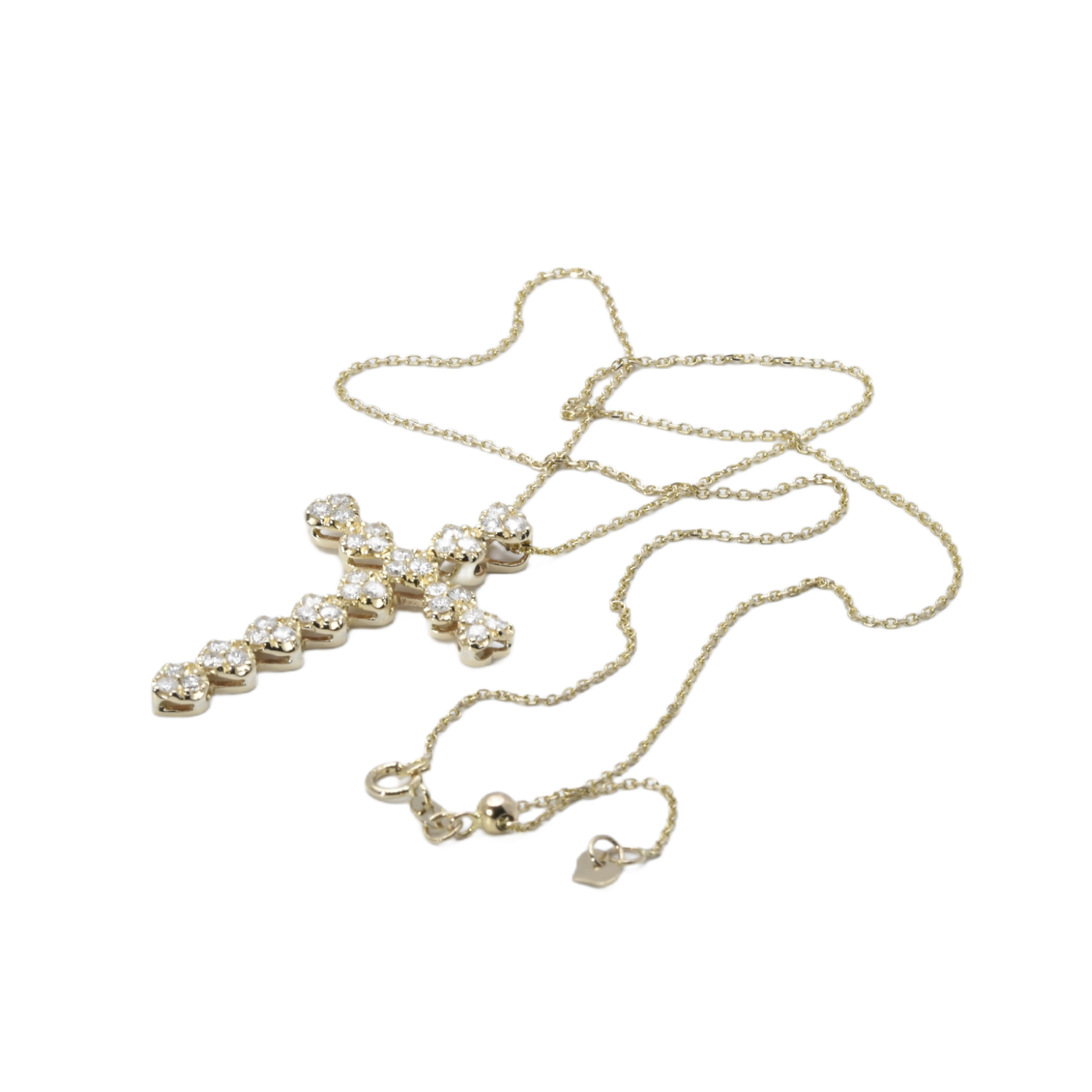 Kette mit Kreuzanhänger und Diamanten