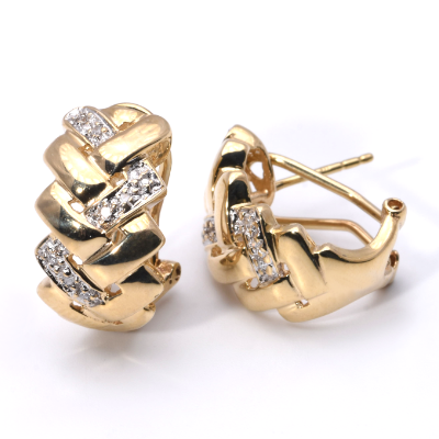 Creolen mit Diamanten | 333/000 Gelbgold