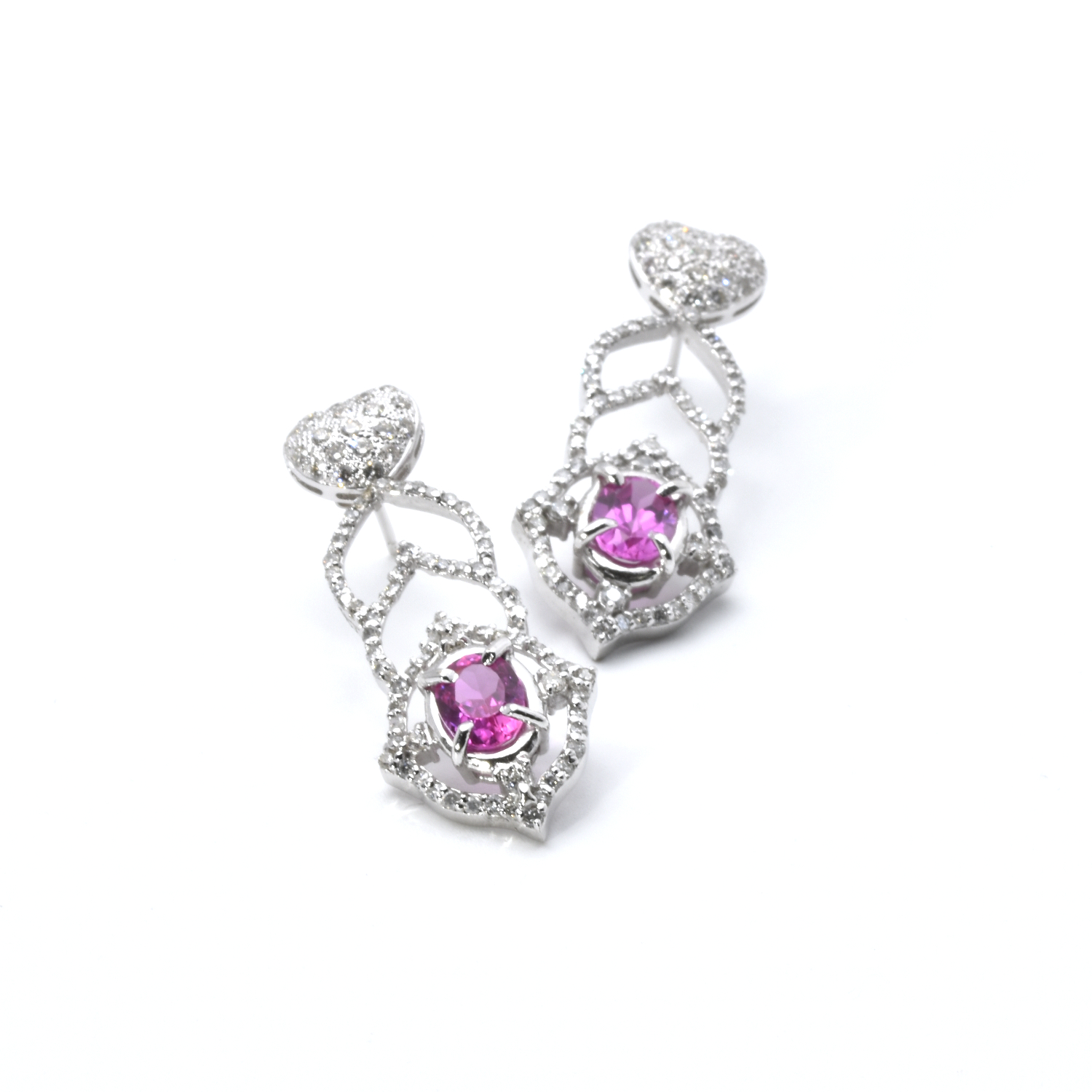 Ohrstecker mit Brillanten und Spinell