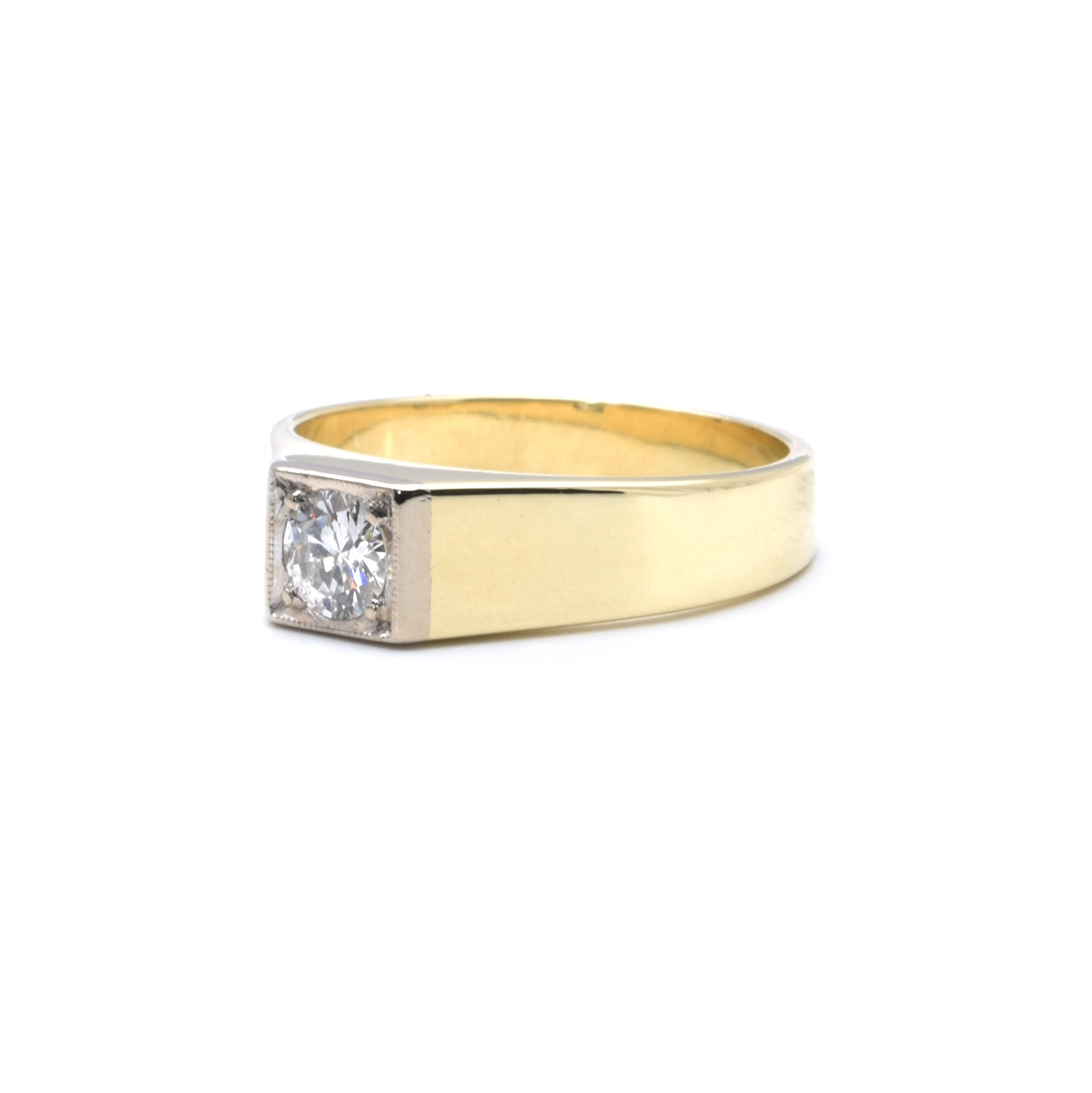 Bicolor-Solitär Ring mit Brillant