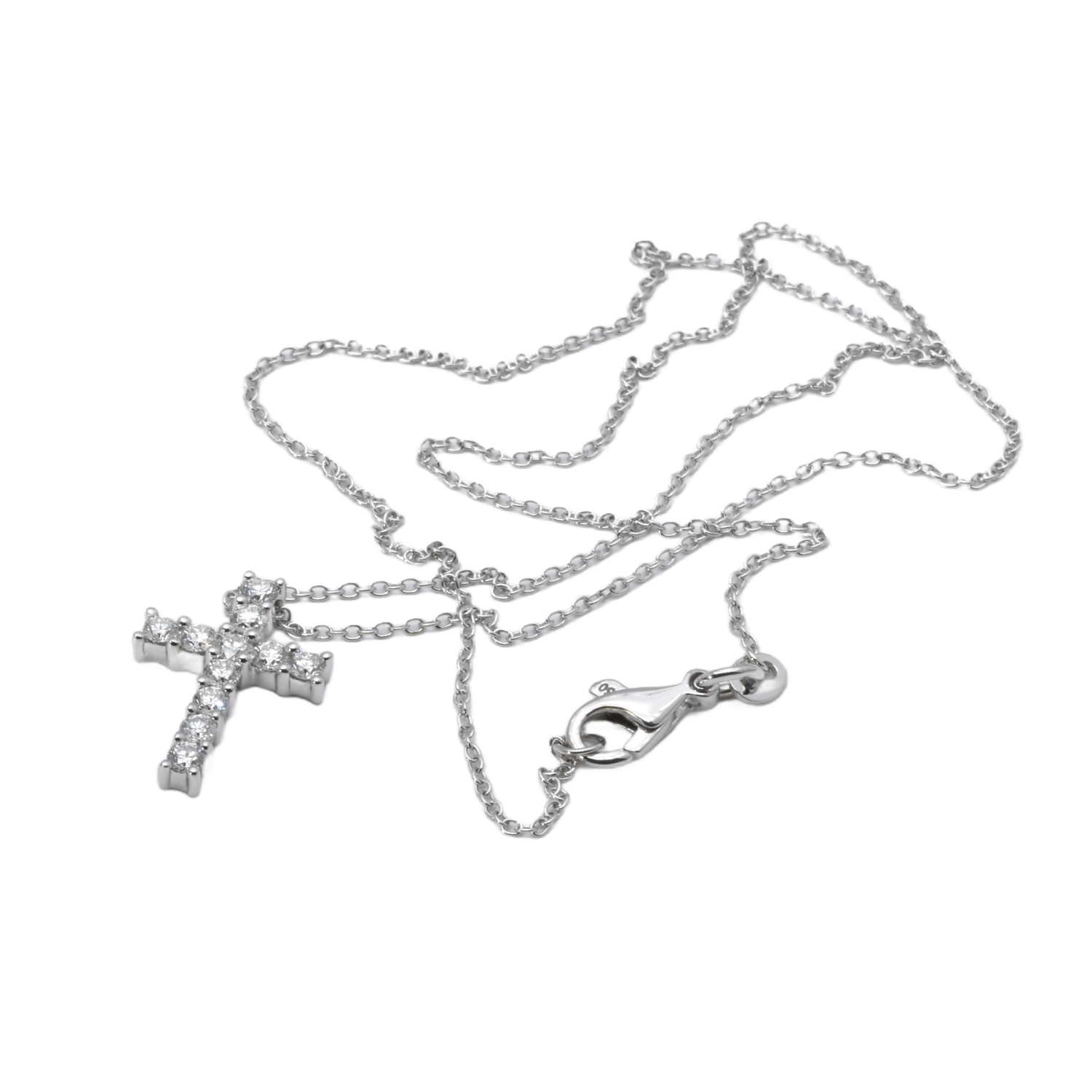 Kette mit Kreuzanhänger mit Brillanten