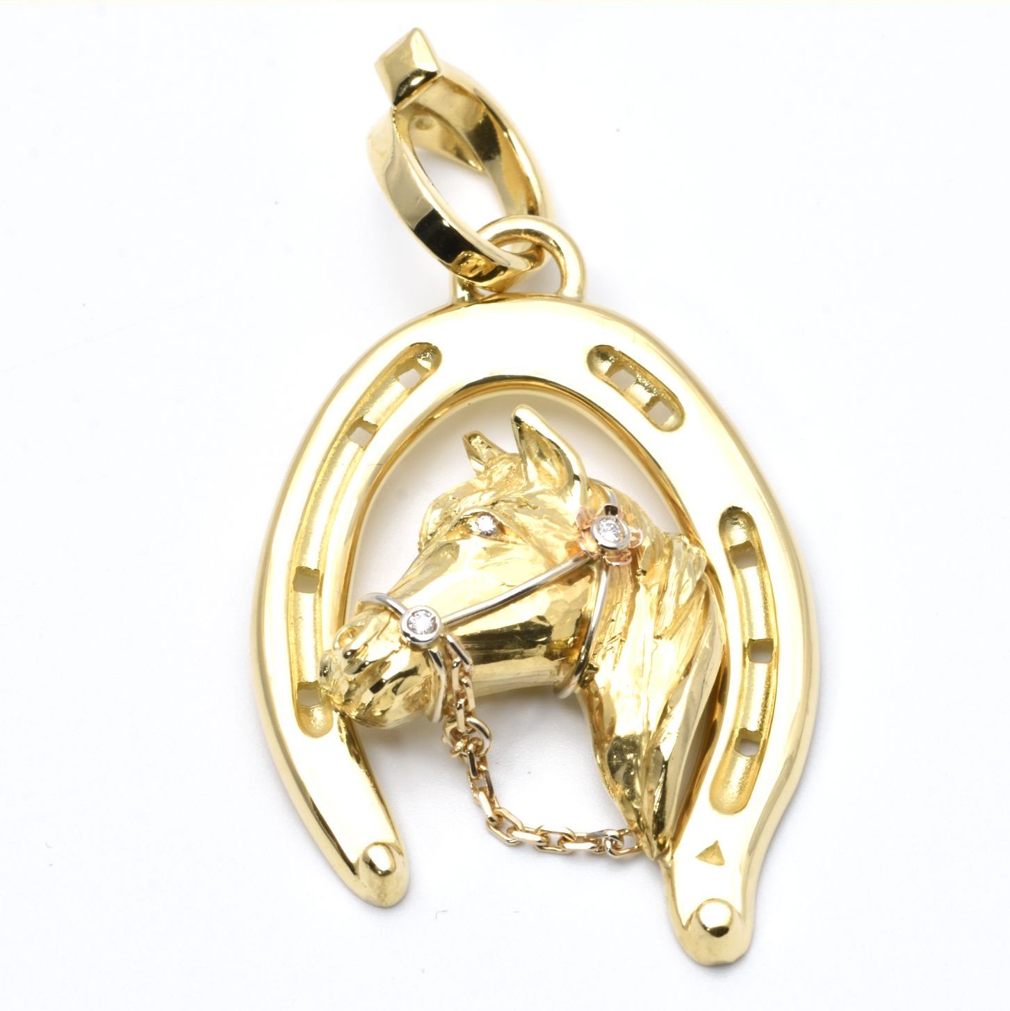 Anhänger | 750/000 Gelbgold| Hufeisen | Pferd | Brillanten