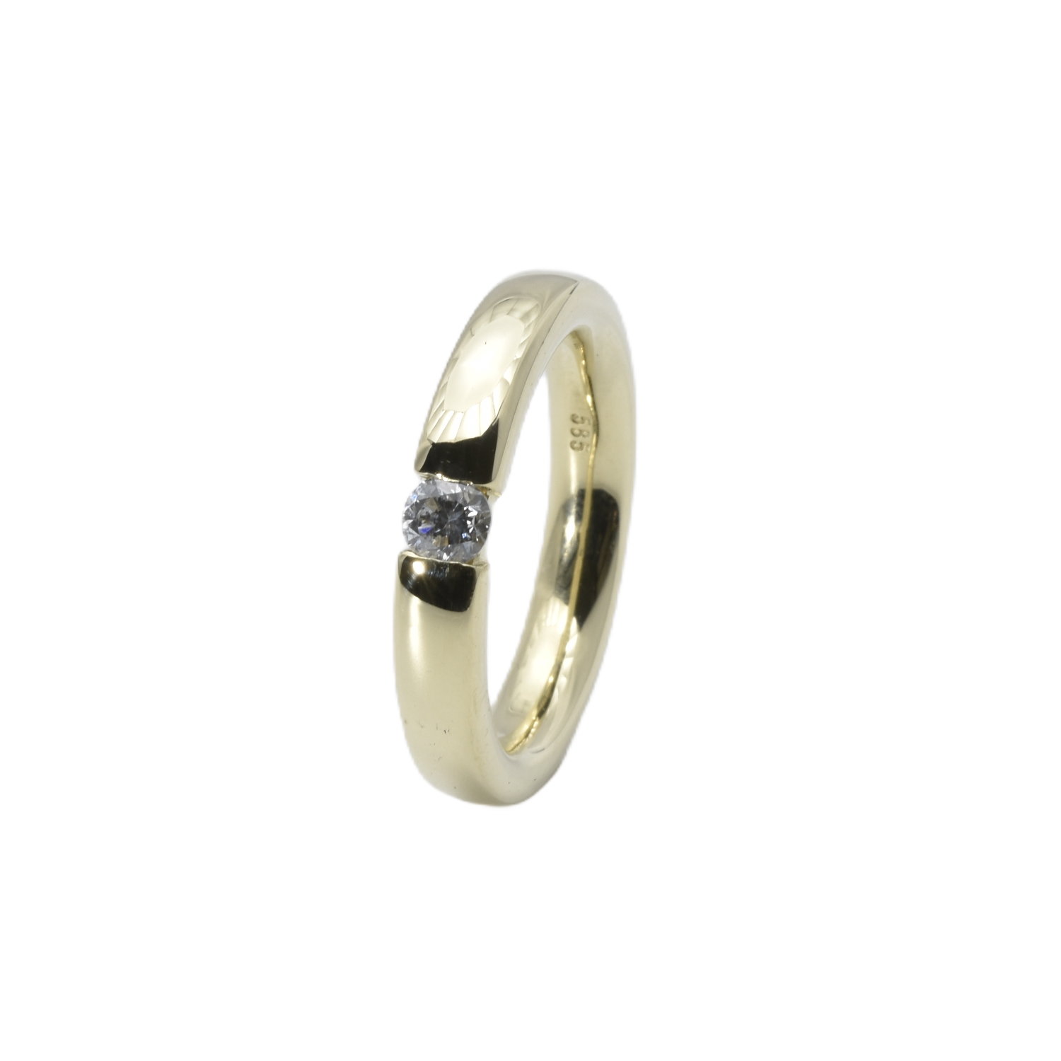Spannring mit Brillant | 585/000 Gelbgold