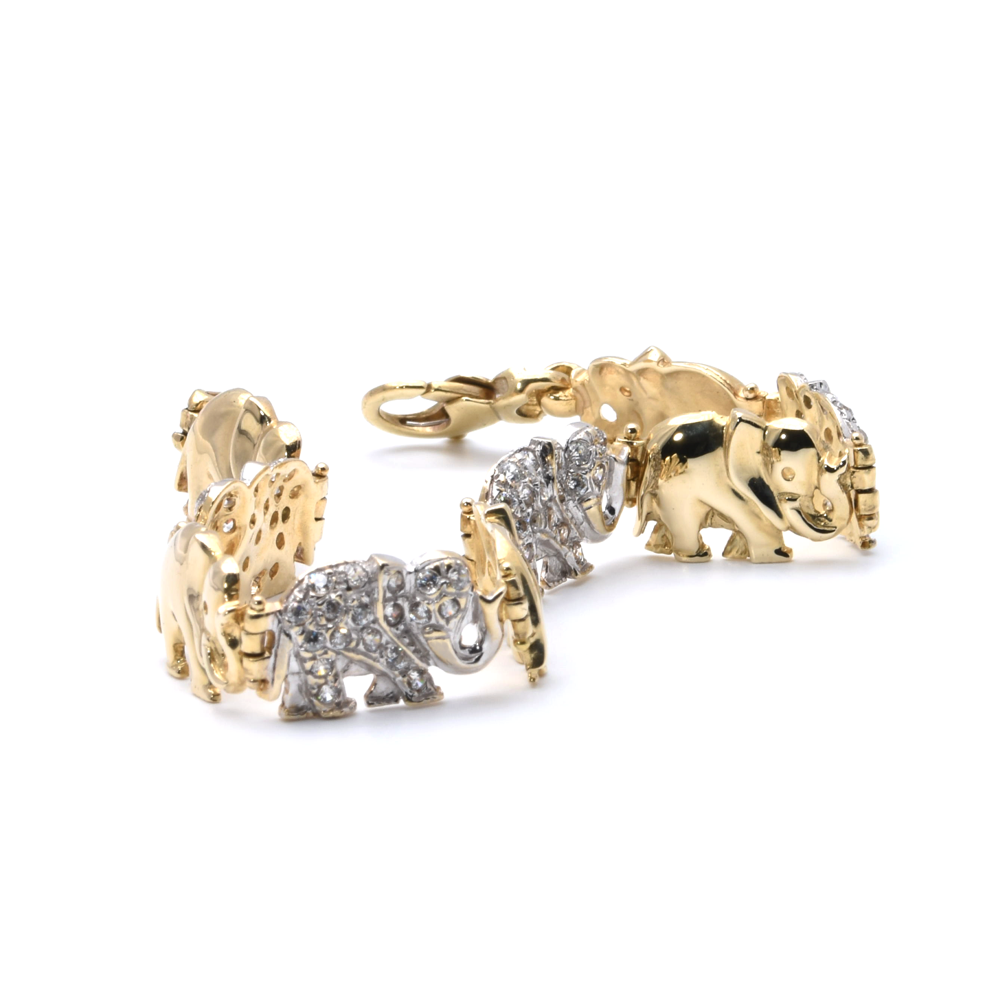 Armband | 585/000 Gelbgold | Elefanten | Zirkonia