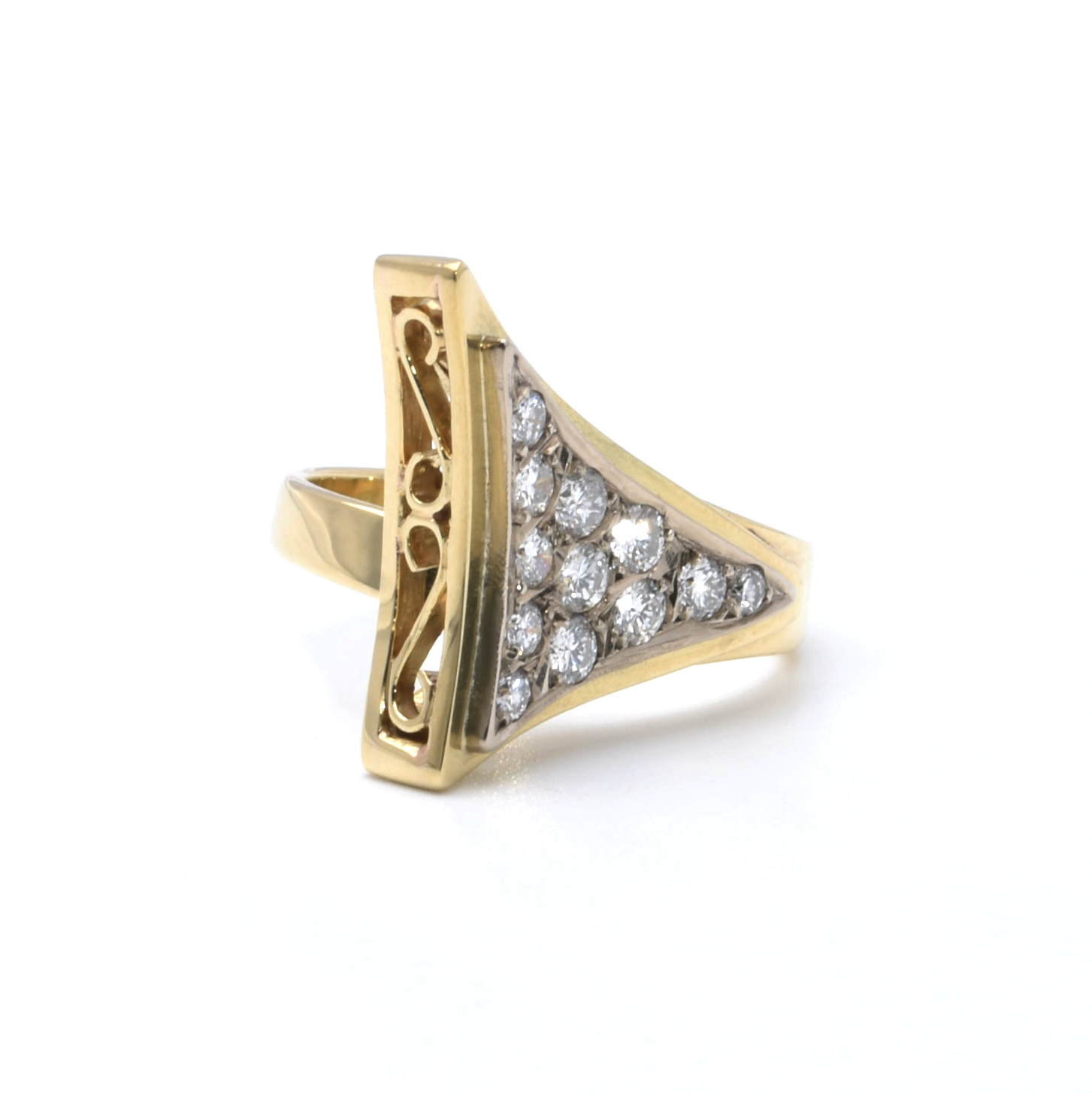 Bicolor-Ring mit Brillanten