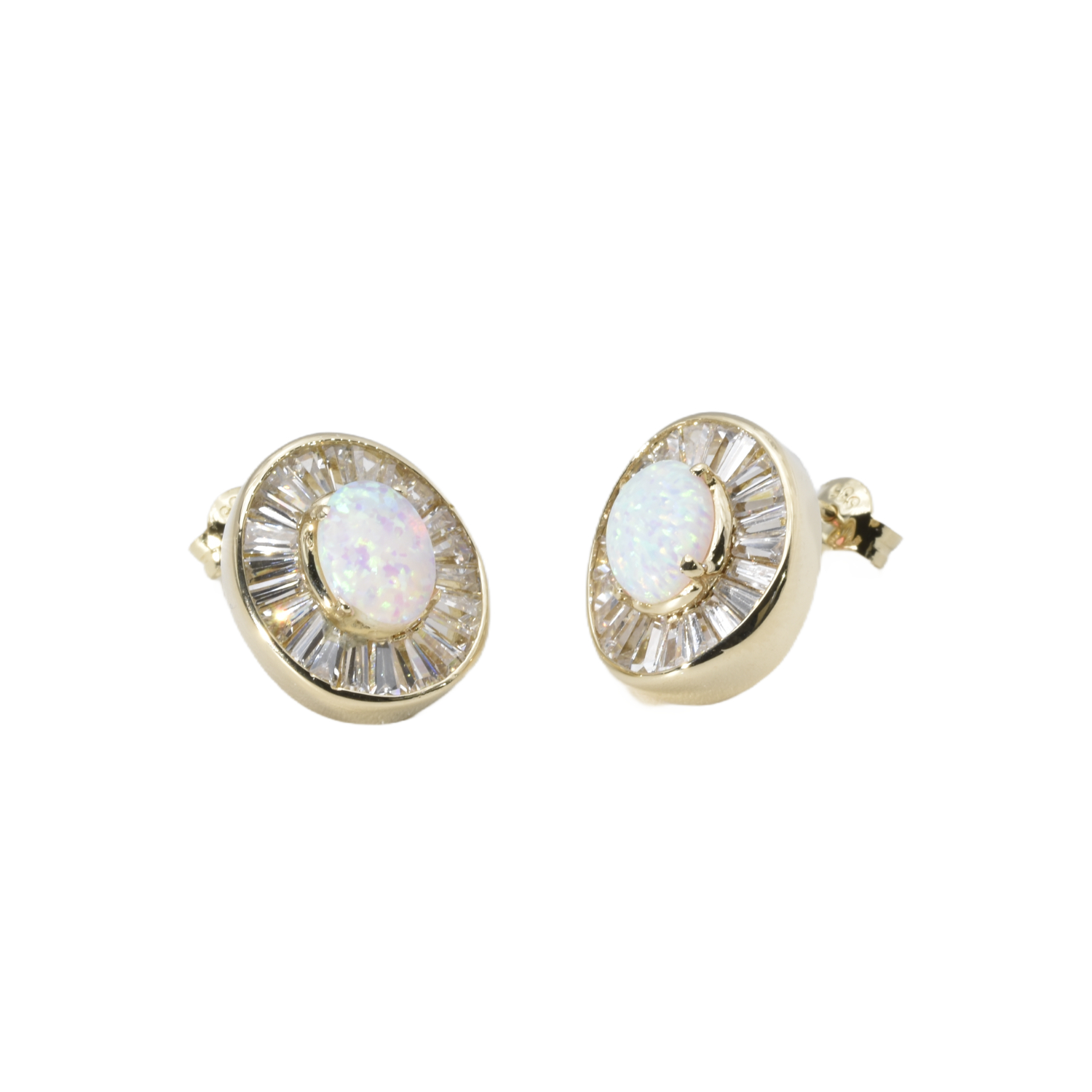 Ohrstecker mit Opale und Diamanten