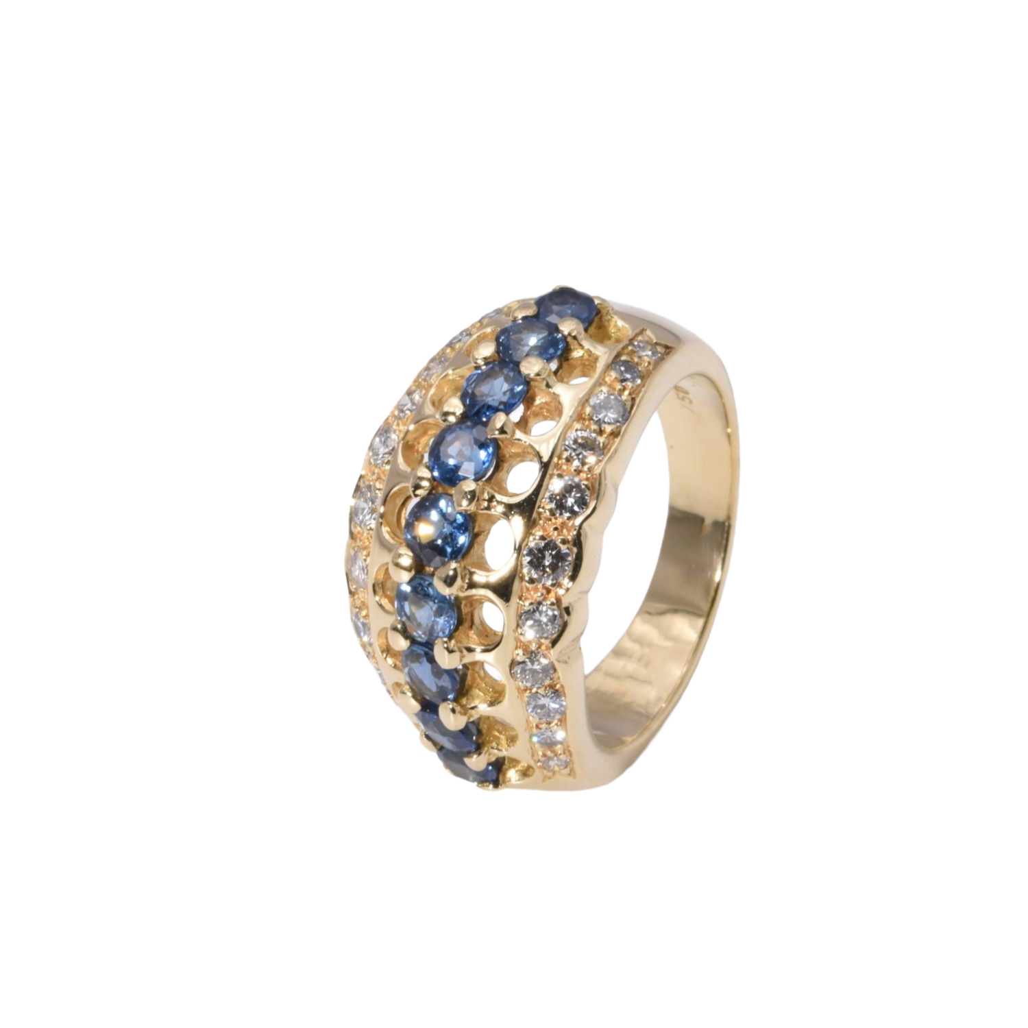 Ring mit Brillanten und Saphiren