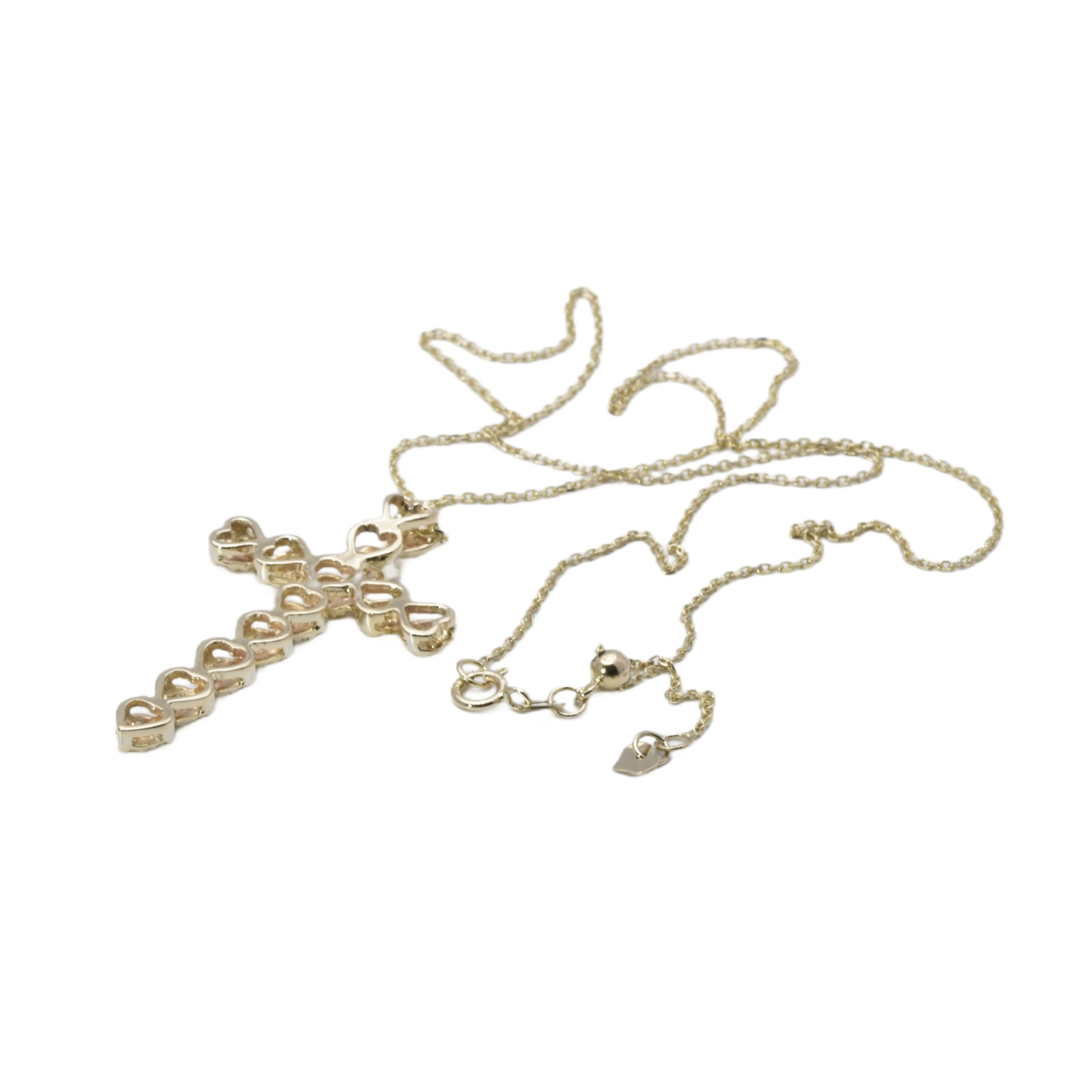 Kette mit Kreuzanhänger und Diamanten