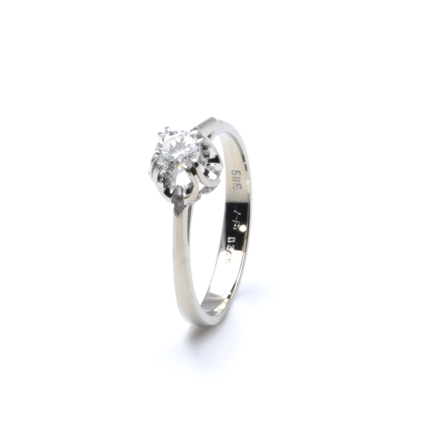 Ring | 585/000 Weißgold | Solitär | Brillant