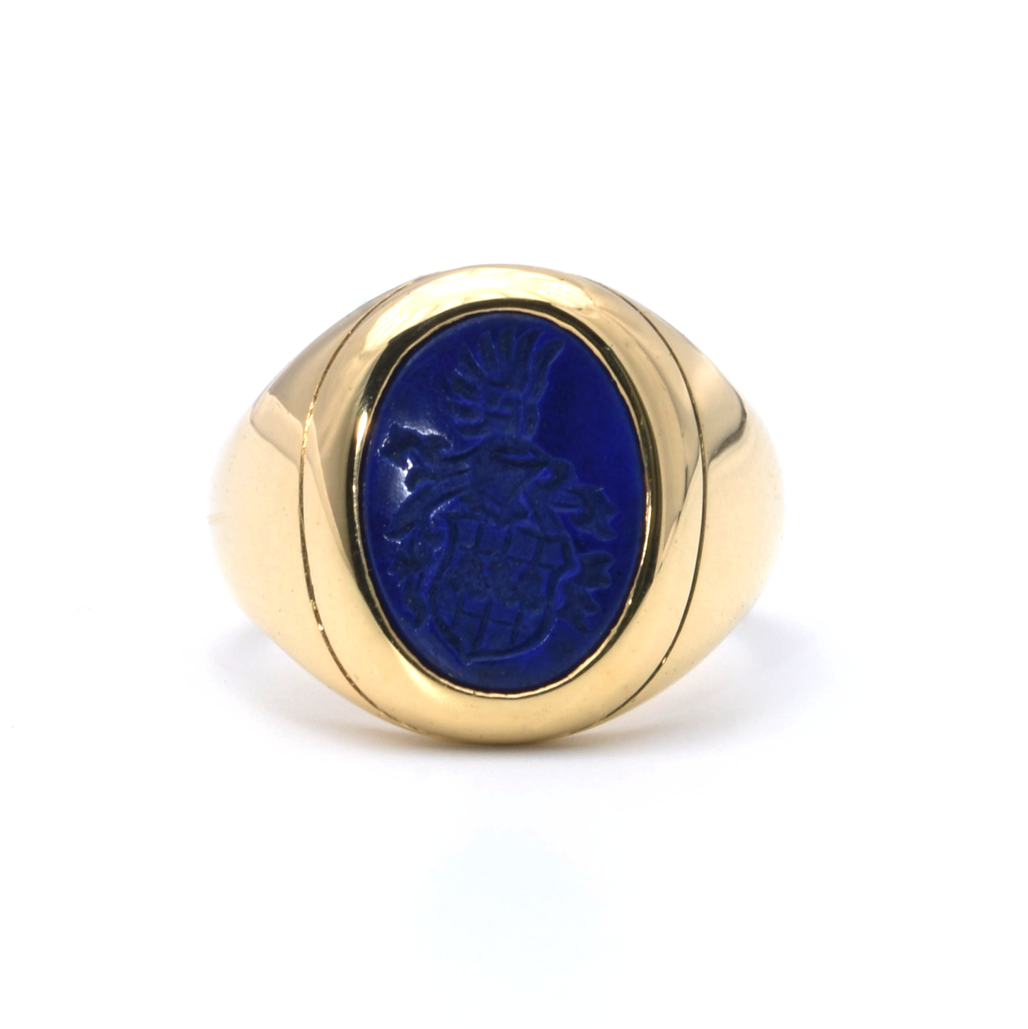 Ring | 750/000 Gelbgold | Lapislazuli | Siegelring