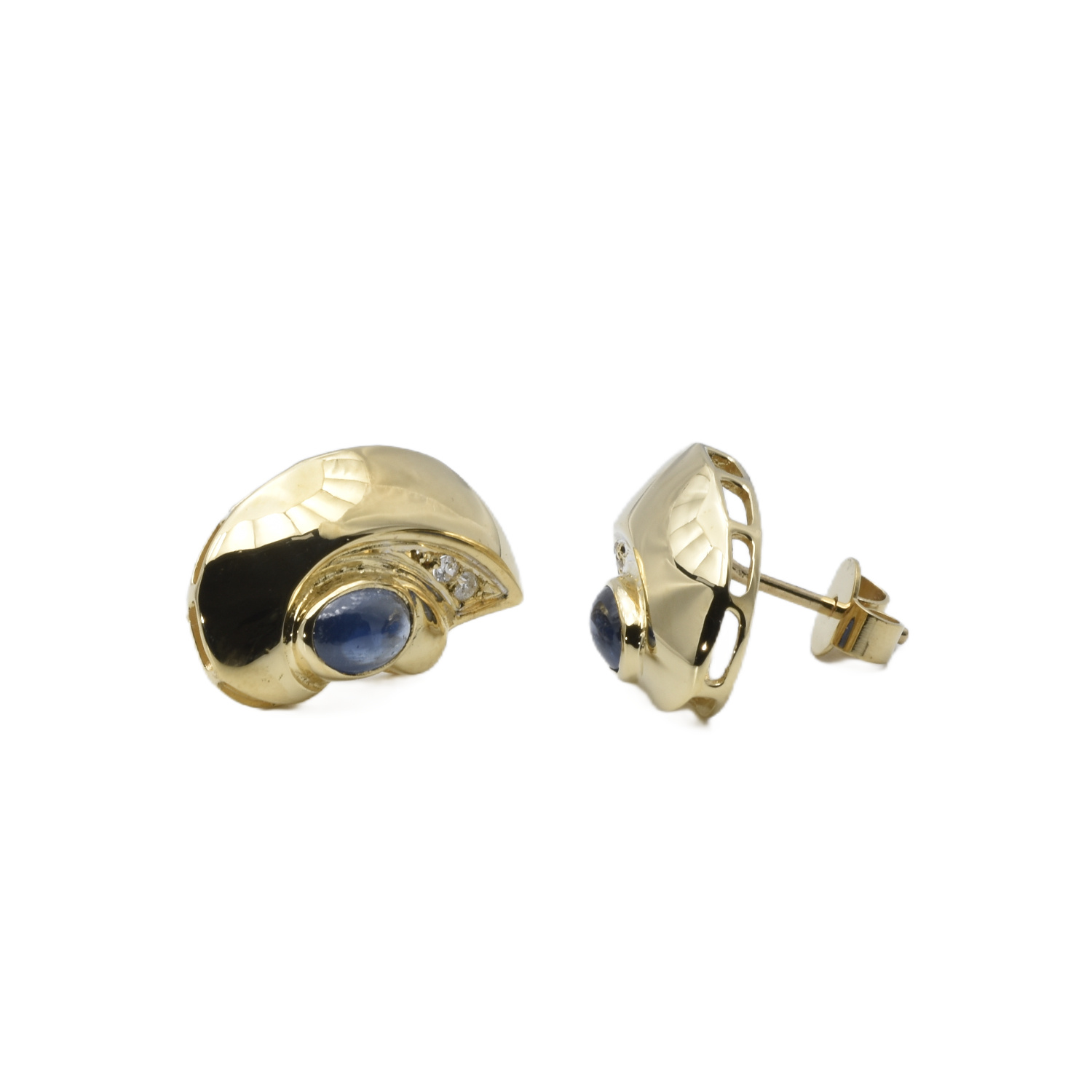 Ohrstecker mit Brillanten und Saphir