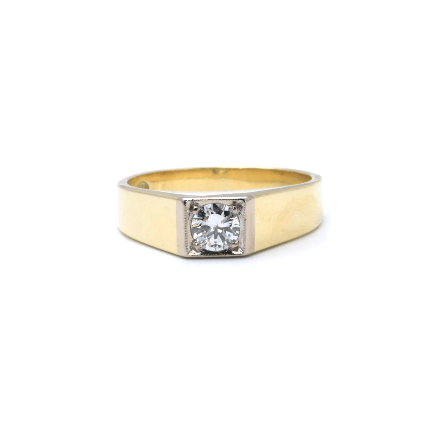 Bicolor-Solitär Ring mit Brillant