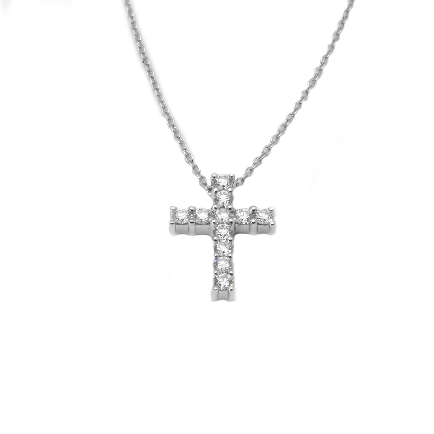 Kette mit Kreuzanhänger mit Brillanten