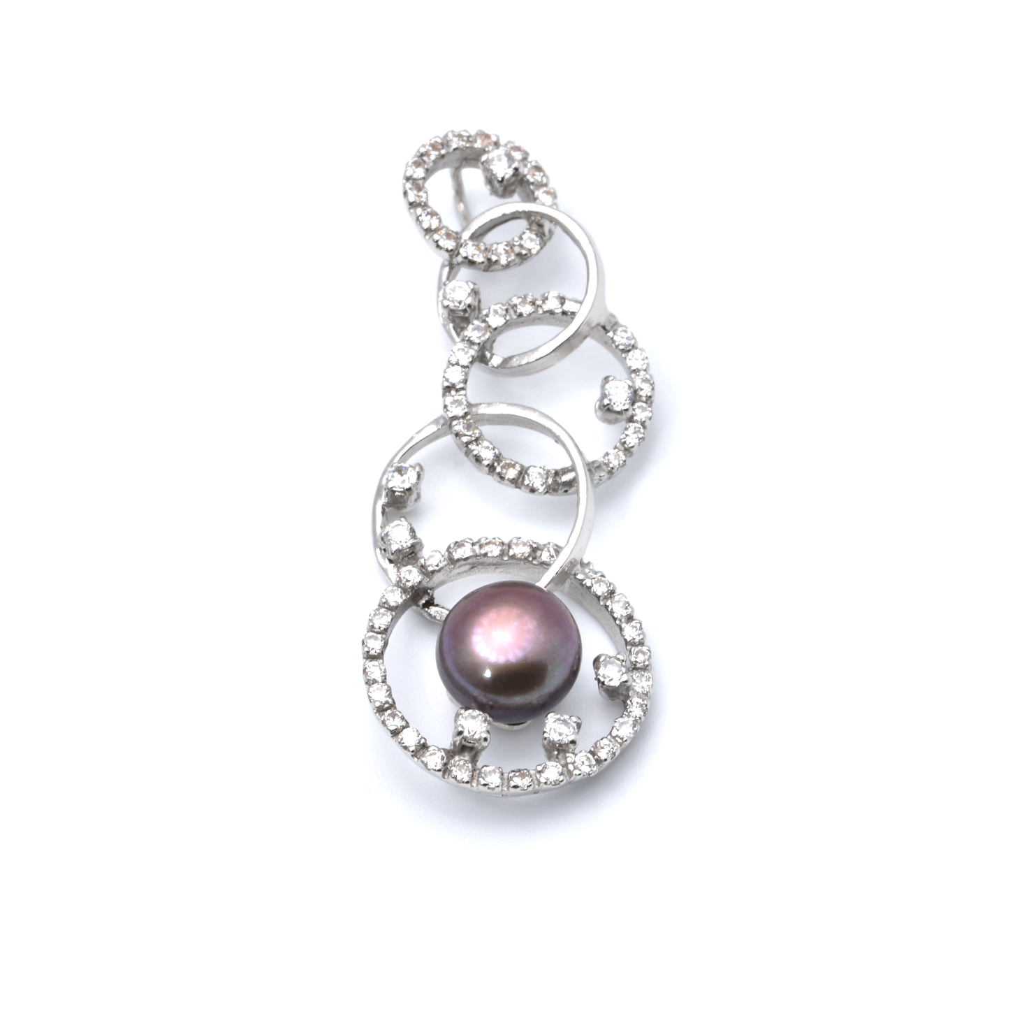 Anhänger | 750/000 Weißgold | Zirkonia | Perle