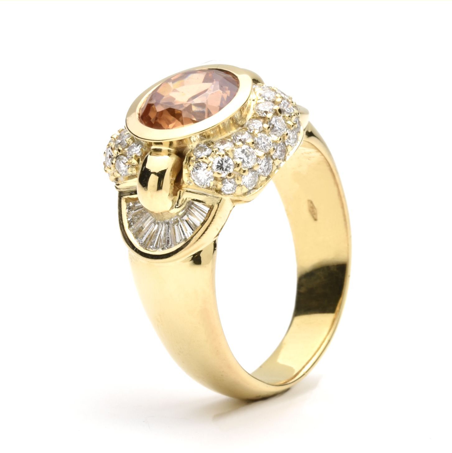 Ring | 750/000 Gelbgold | Diamanten | Brillanten | Mandarin Granat